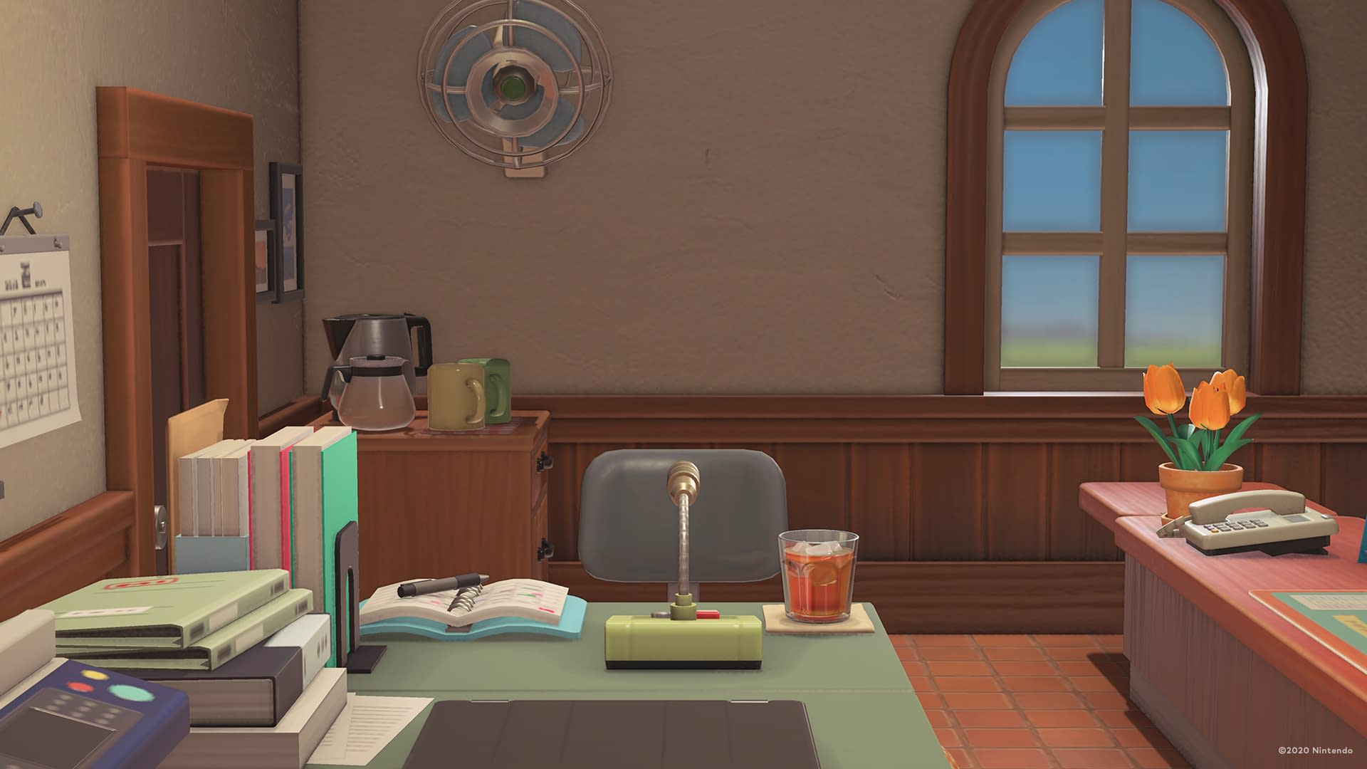 Büro, Schreibtisch, Spielgrafik, Retro, Interieur, Full HD 1080p, Desktop-Hintergrundbild