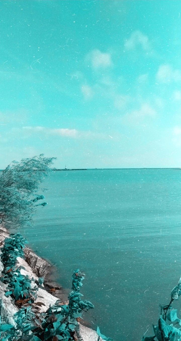 Meer, Küste, Himmel, Türkises Wasser, Hochformat, Hintergrundbild fürs Smartphone
