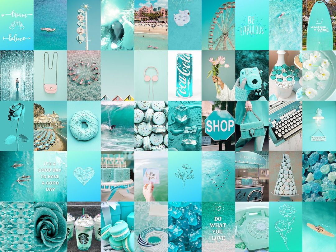 Collage, Coca-Cola, Shop, Ästhetik, Cyan, Hintergrundbild für iPad und Tablet