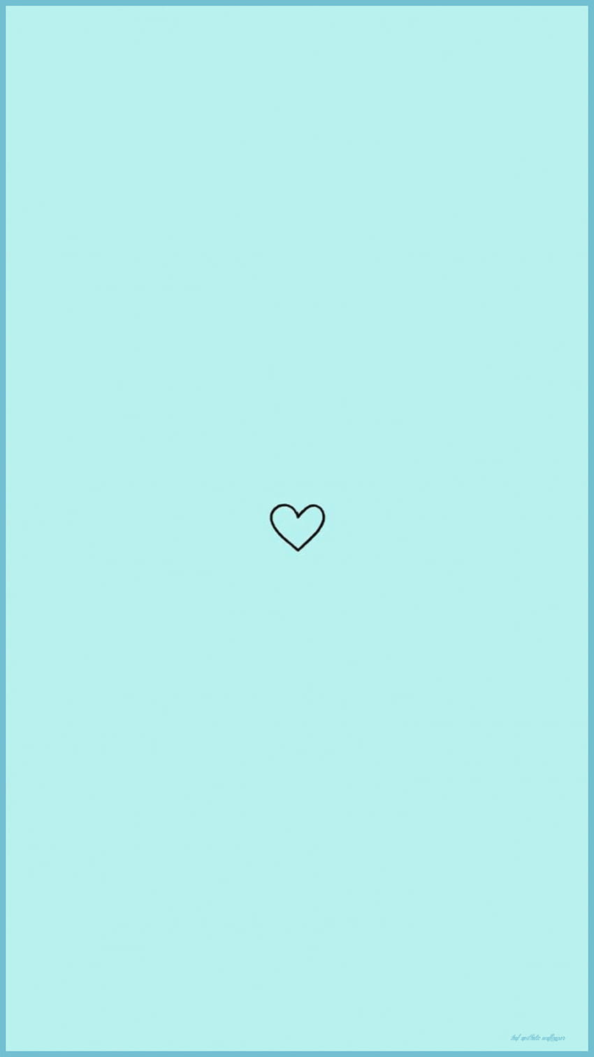Herz, Minimalistisch, Hellblau, Einfarbig, Hintergrundbild für iPhone und Android