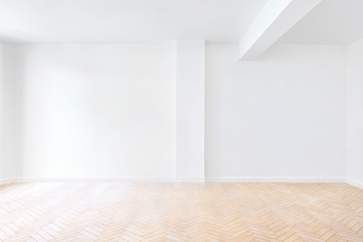 Leerer Raum, Weiße Wände, Holzboden, Minimalistisch, Hintergrundbild