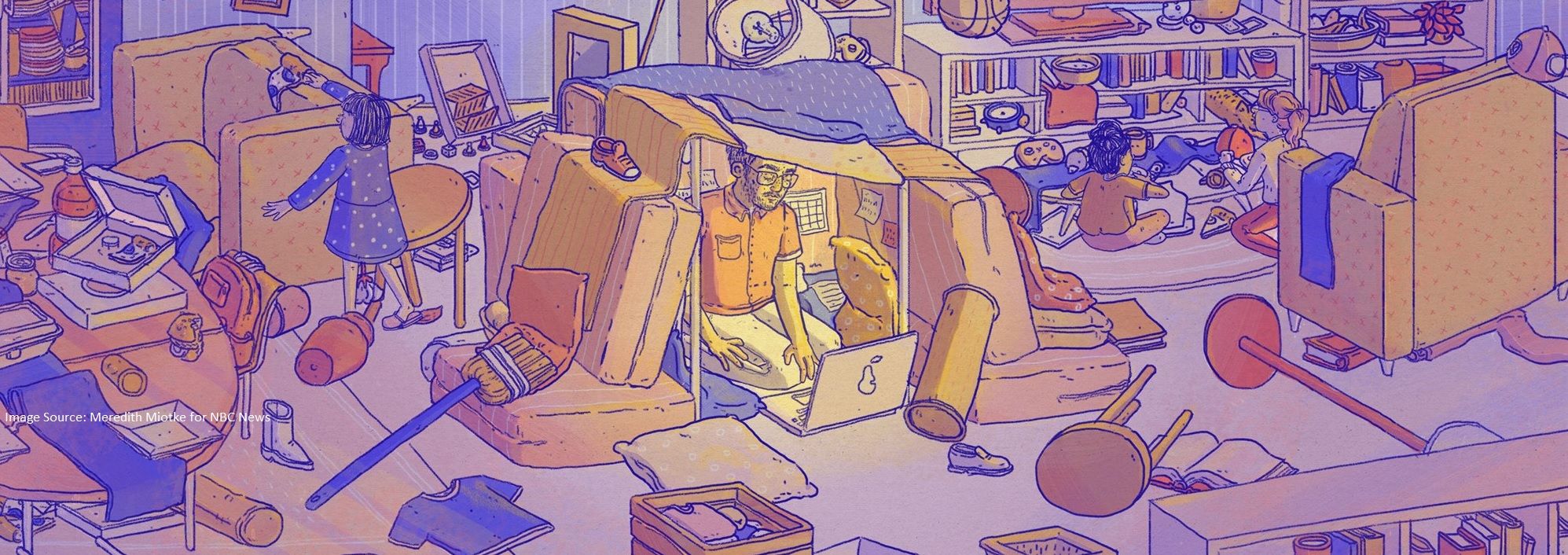 Chaos, Zimmer, Illustration, Lila, Unordnung, Full HD, Desktop-Hintergrund für Windows
