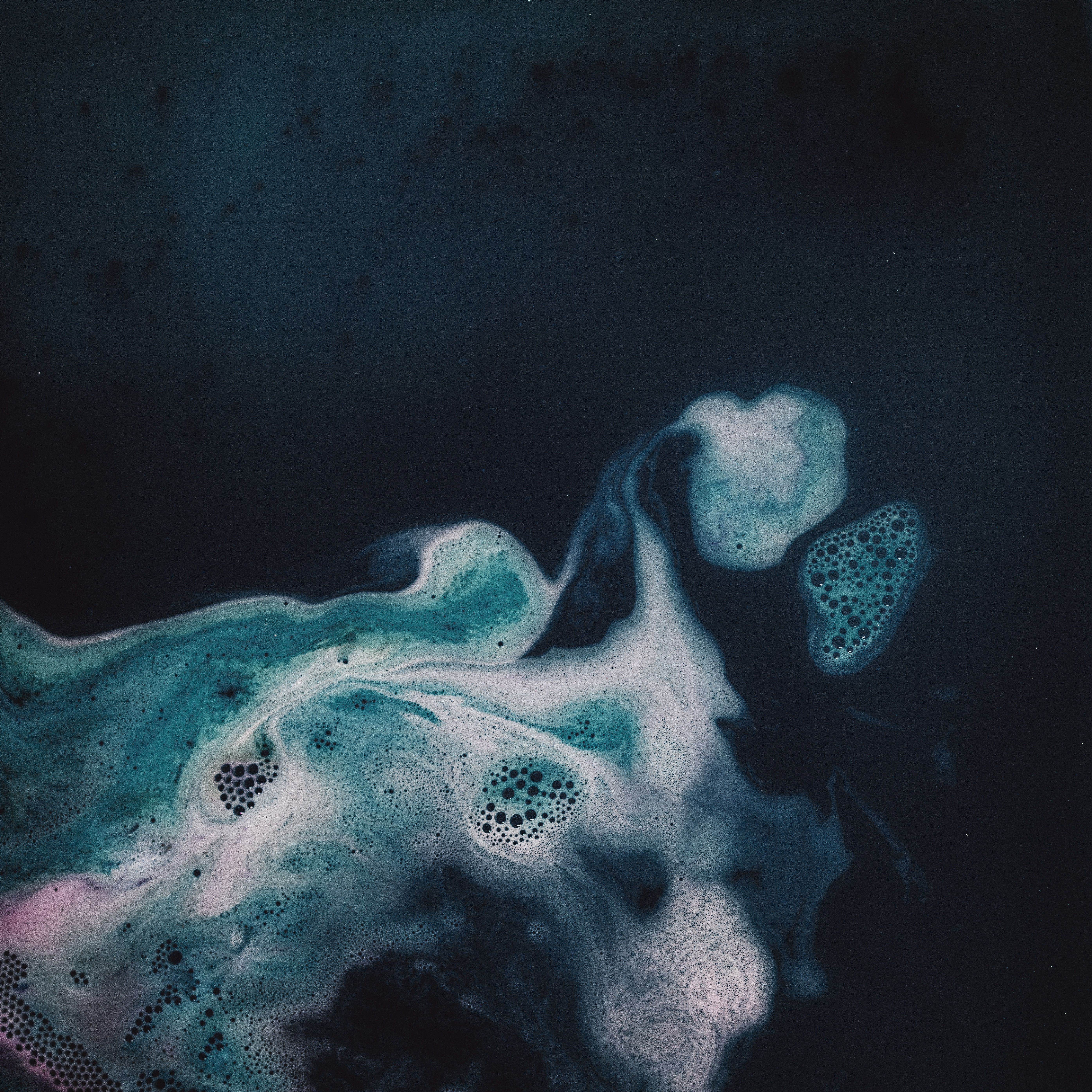 Tinte im Wasser, Abstrakt, Dunkelblau, Rauch, 5K, Hintergrundbild fürs Tablet