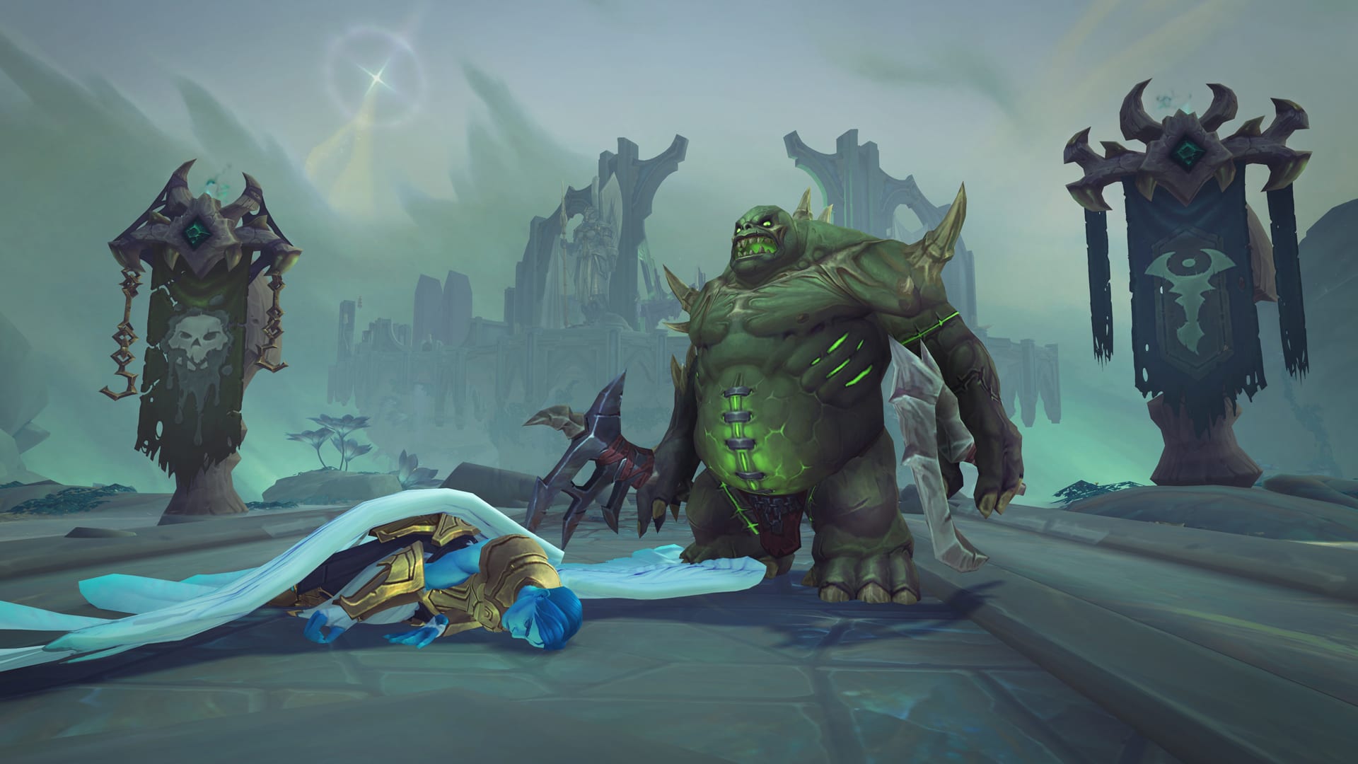 Maldraxxus, Monstrosität, Shadowlands, Grün, Konzeptkunst, Full HD, PC-Hintergrundbild