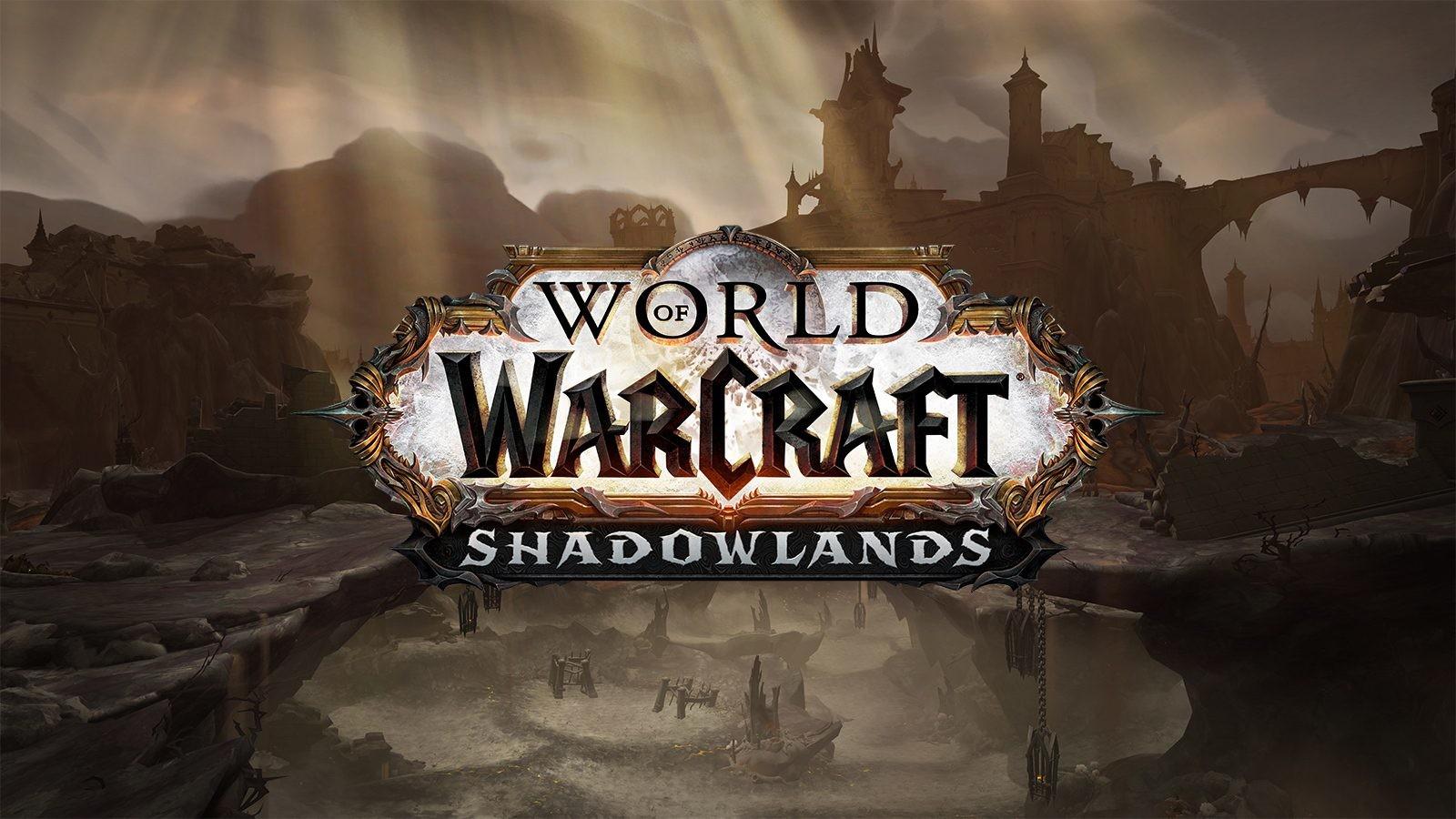 Shadowlands, World of Warcraft, Logo, Ruinen, Braune Töne, HD-Hintergrundbild für PC
