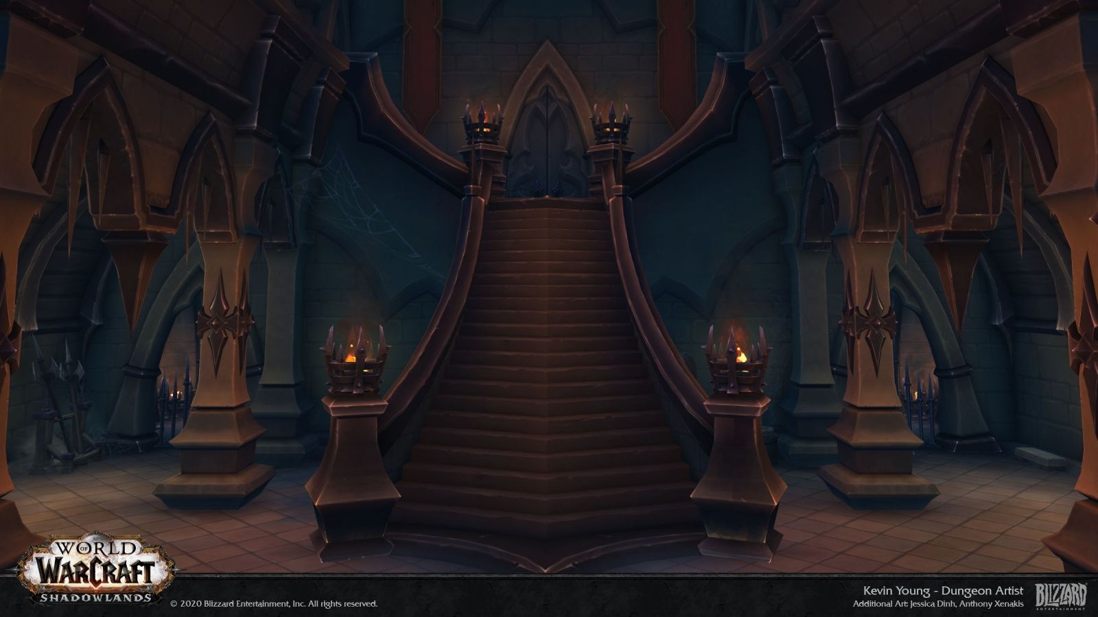 Revendreth, Shadowlands, Gotische Halle, Treppe, Konzeptkunst, HD, Windows-Hintergrundbild