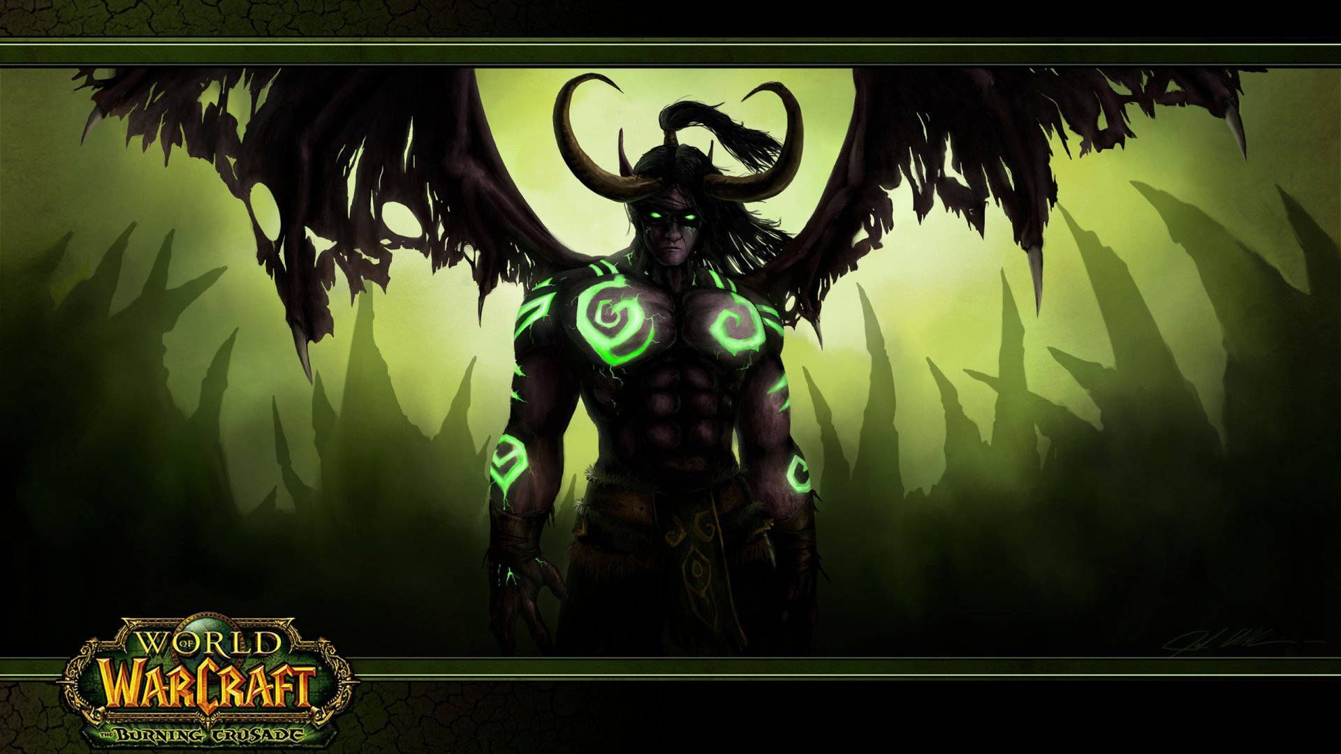 Illidan Sturmgrimm, Legion, World of Warcraft, Dämonenjäger, Grün, 1920x1080, Desktop-Hintergrund