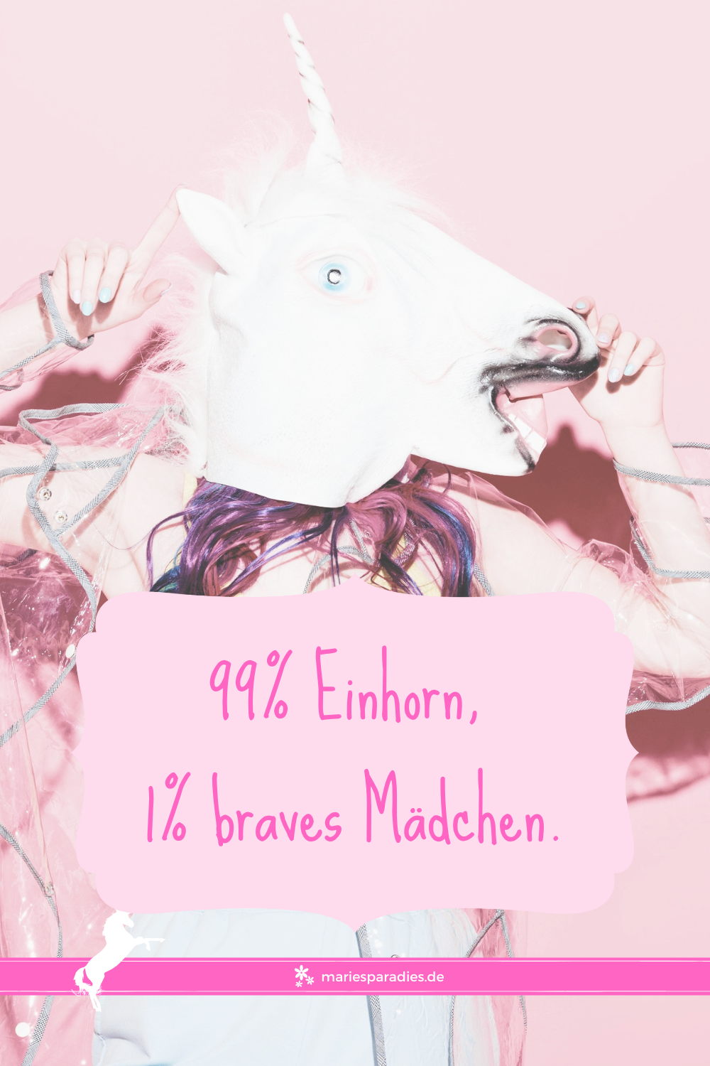 99% Einhorn, 1% braves Mädchen, Einhornmaske, Spruch, Lustig, Rosa, Android-Hintergrundbild