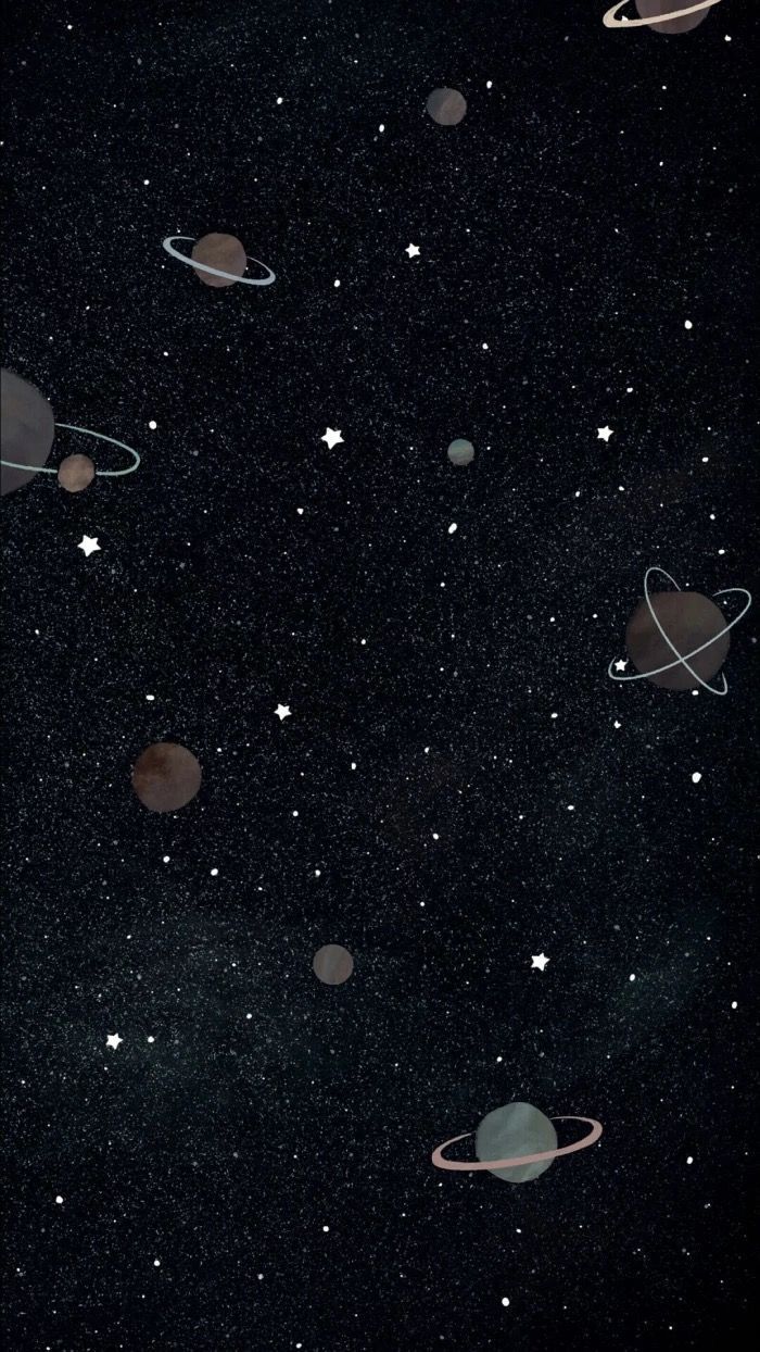 Planeten, Sterne, Weltraum, Minimalistisch, Schwarzer Hintergrund, Sperrbildschirm fürs iPhone