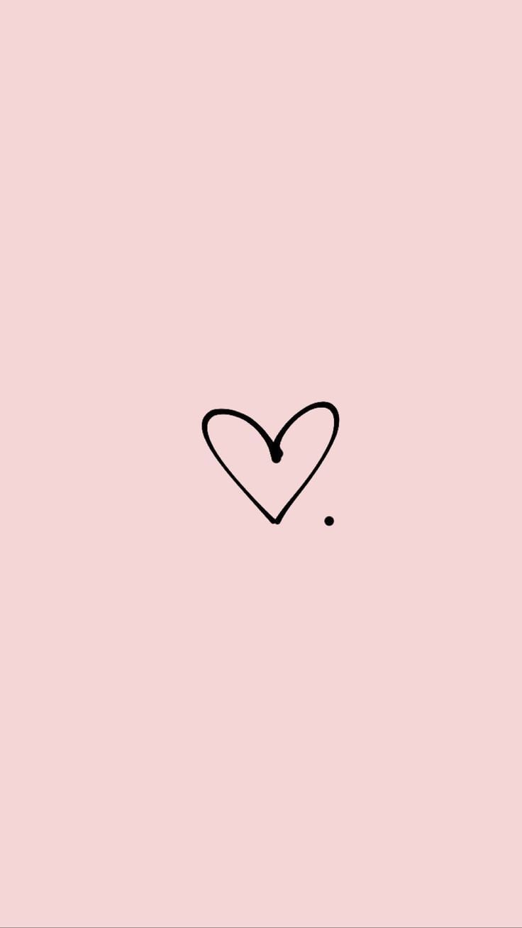 Herz, Strichzeichnung, Minimalistisch, Rosa Hintergrund, Sperrbildschirm fürs iPhone