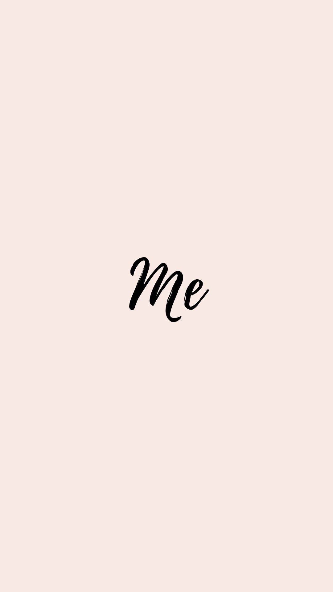 Me, Handschrift, Minimalistisch, Hellrosa Hintergrund, Full HD, Sperrbildschirm fürs iPhone