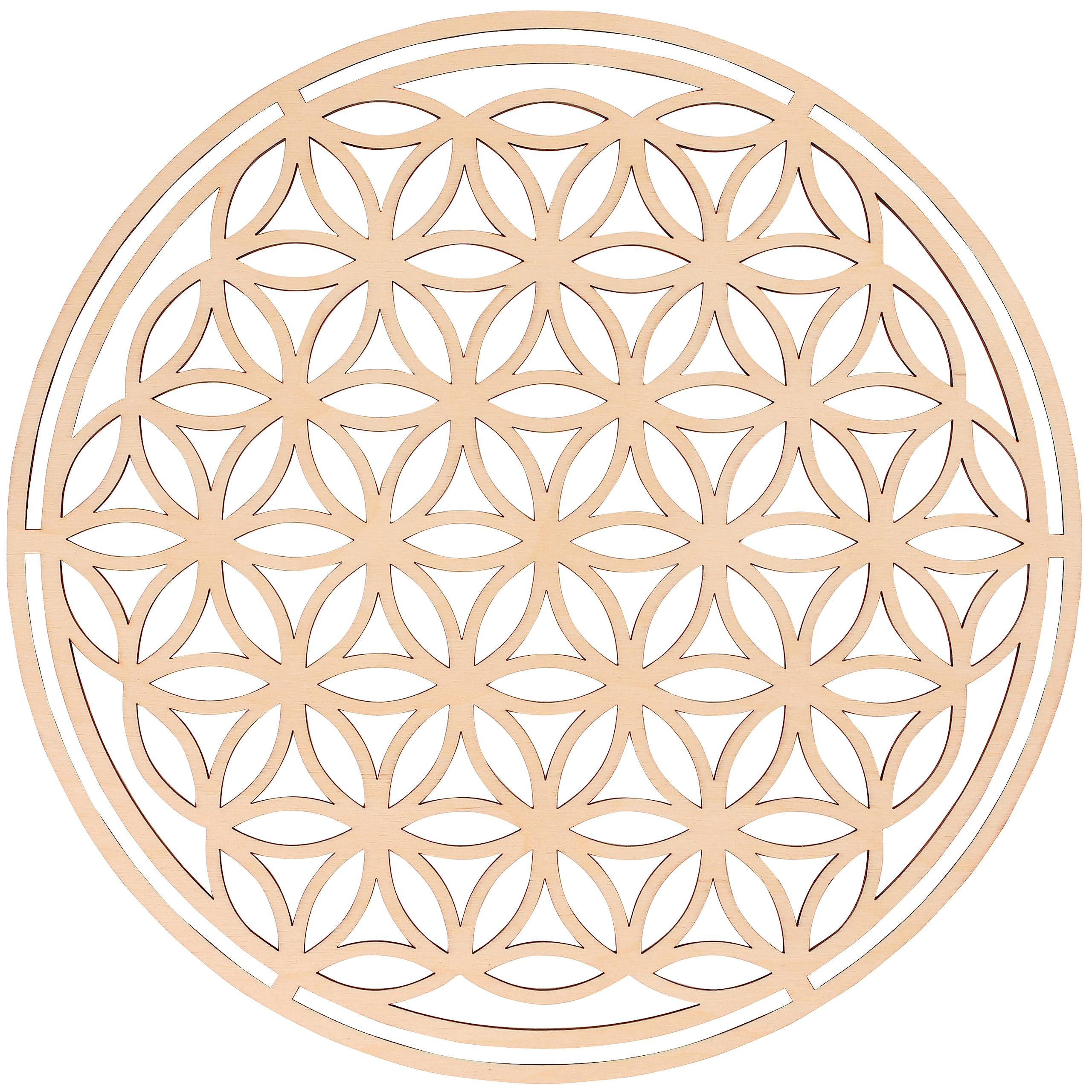 Blume des Lebens, Holzornament, Weißer Hintergrund, Heilige Geometrie, Lasergeschnitten, 2K Wallpaper
