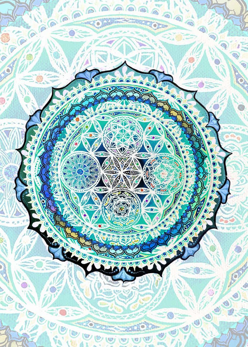 Mandala, Blume des Lebens, Türkis, Ornament, Spirituell, HD, Tablet-Hintergrund
