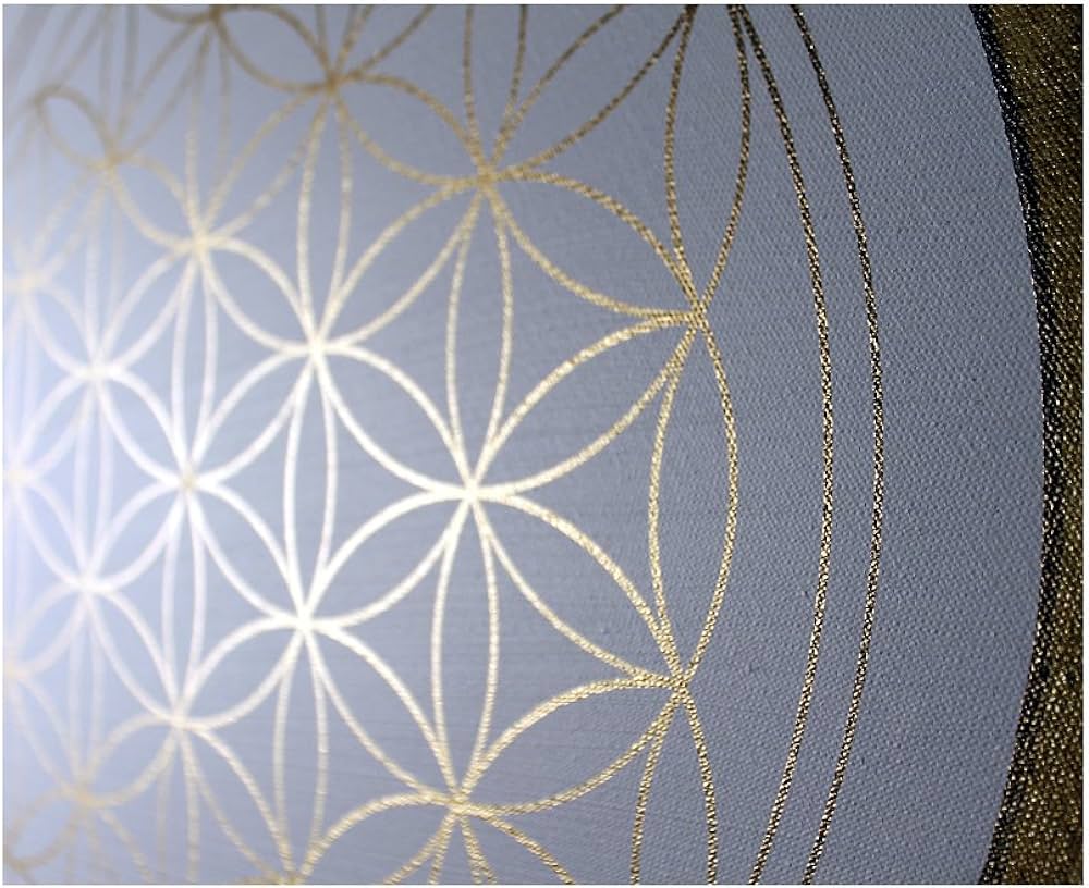 Blume des Lebens, Goldene Linien, Wandbild, Nahaufnahme, Heilige Geometrie, Hintergrundbild