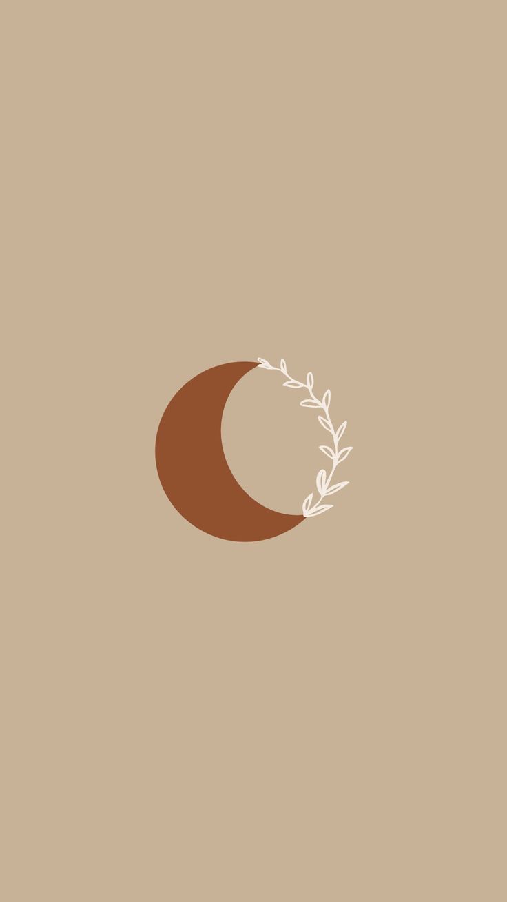 Mondsichel, Blätter, Icon, Beige Hintergrund, HD, Sperrbildschirm fürs iPhone