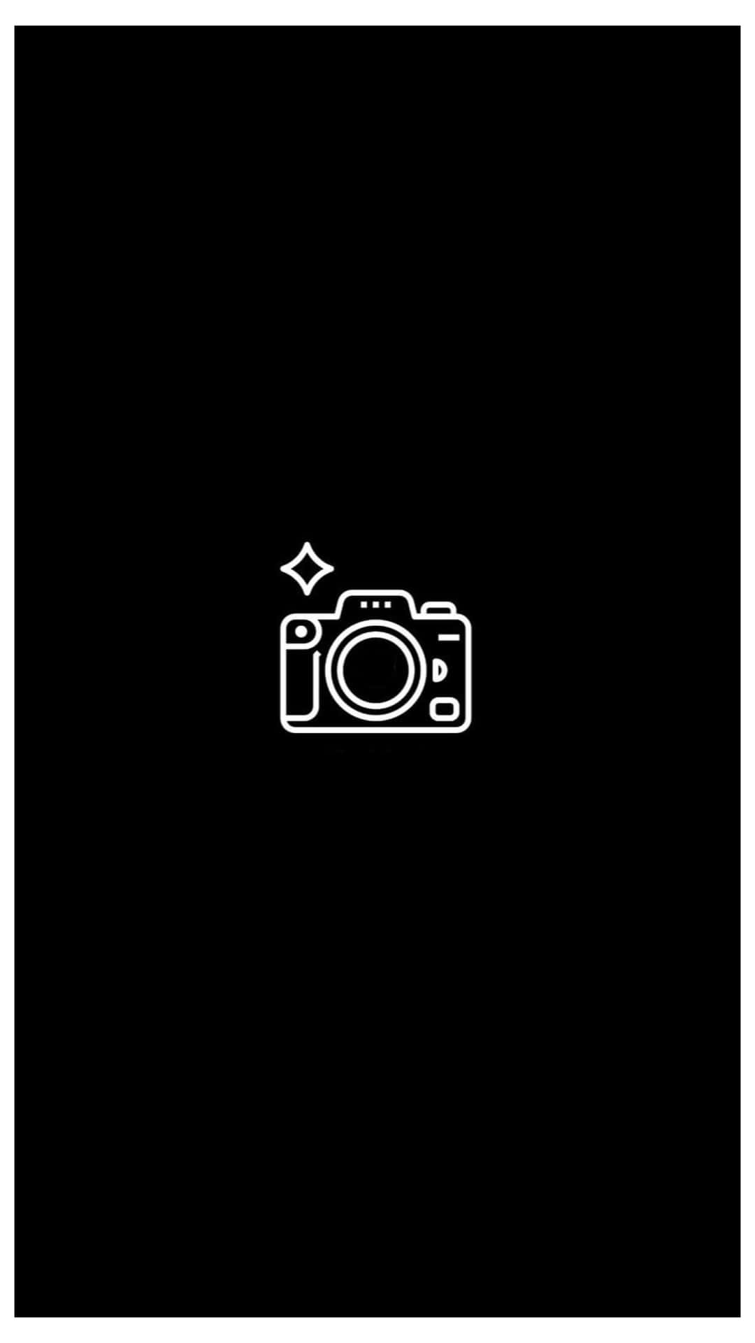 Kamera, Icon, Schwarzer Hintergrund, Minimalistisch, Full HD, Sperrbildschirm fürs iPhone
