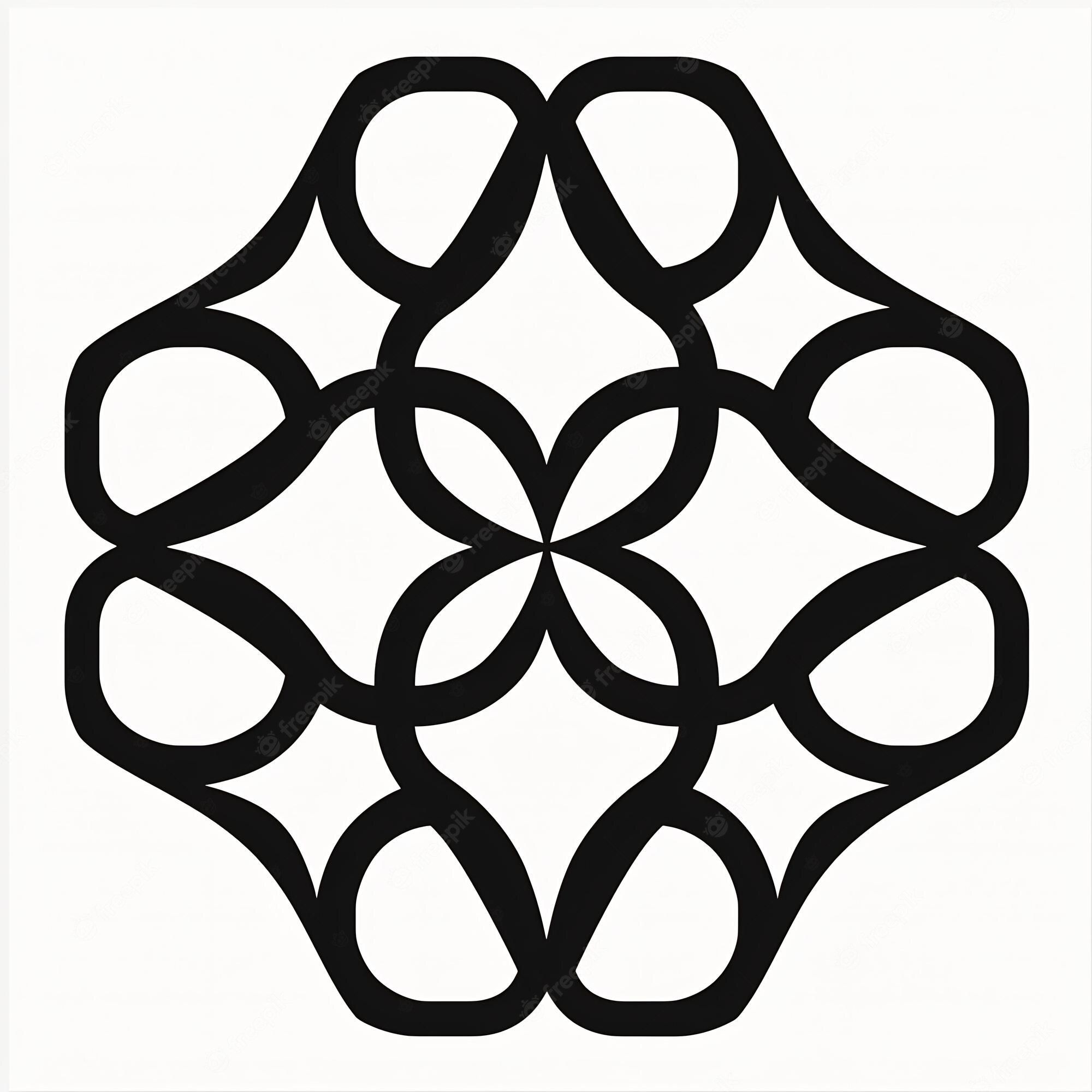 Ornament, Schwarze Linien, Weißer Hintergrund, Symmetrie, Geometrisch, Full HD Wallpaper