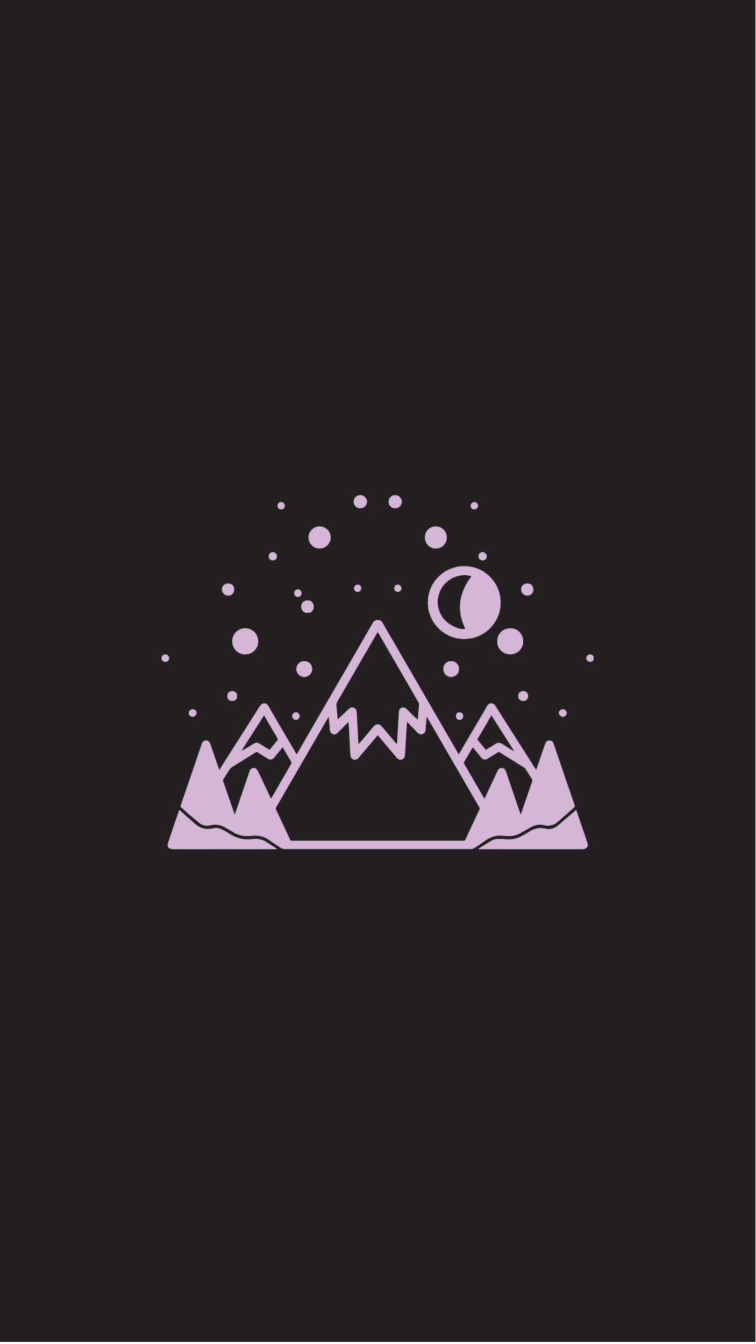 Berge, Mond, Sterne, Icon, Lila, Dunkler Hintergrund, Full HD, Sperrbildschirm fürs iPhone