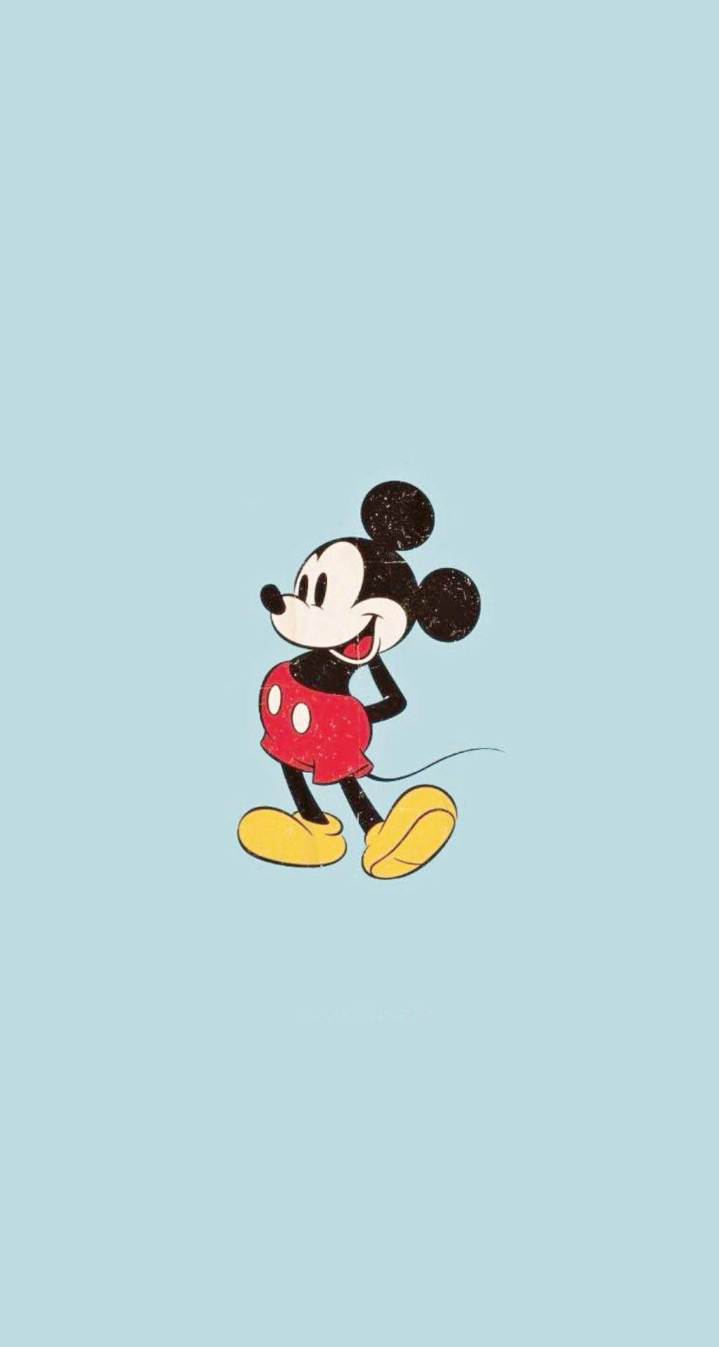 Micky Maus, Hellblauer Hintergrund, Minimalismus, Zeichentrick, Sperrbildschirm fürs iPhone
