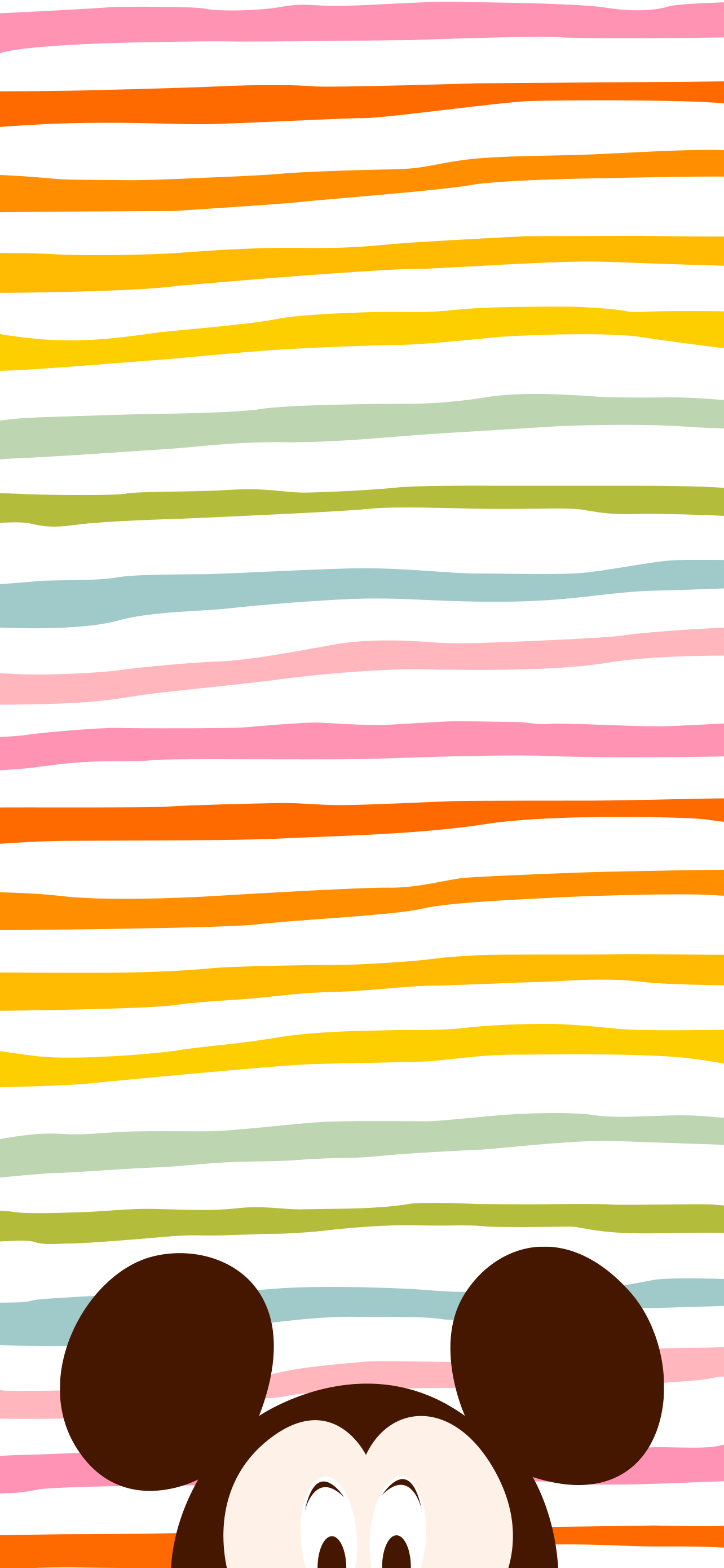 Micky Maus, Bunte Streifen, Pastell, Gucken, Minimalismus, 1284x2778, Handy-Hintergrund