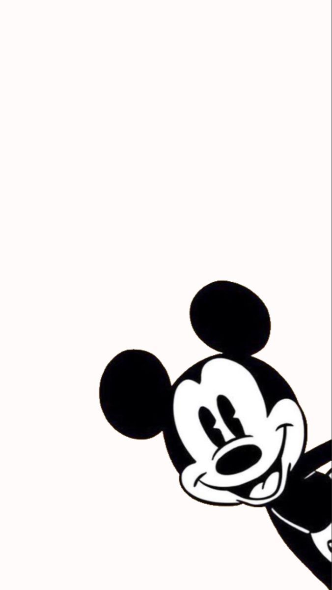 Micky Maus, Weißer Hintergrund, Gucken, Schwarzweiß-Figur, Minimalismus, Sperrbildschirm fürs iPhone