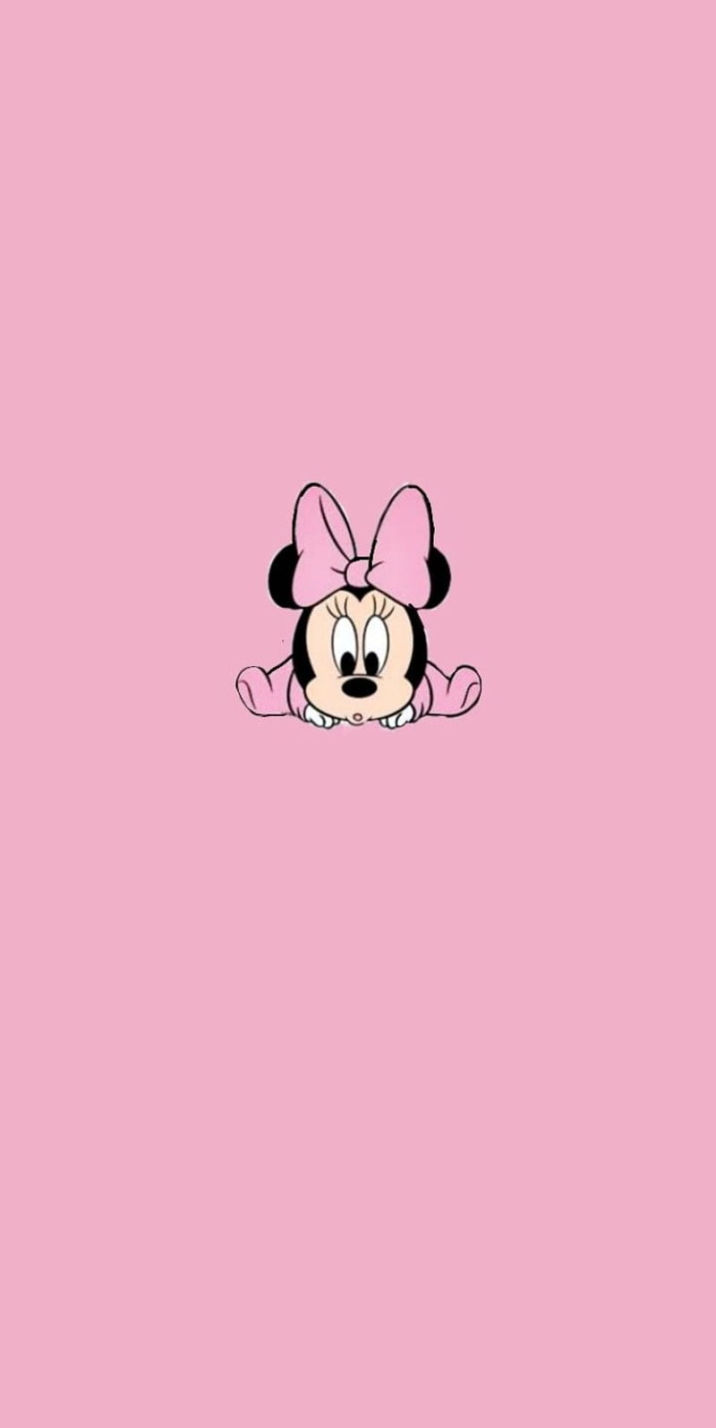 Minnie Maus, Rosa Hintergrund, Minimalismus, Schleife, HD, Sperrbildschirm fürs iPhone