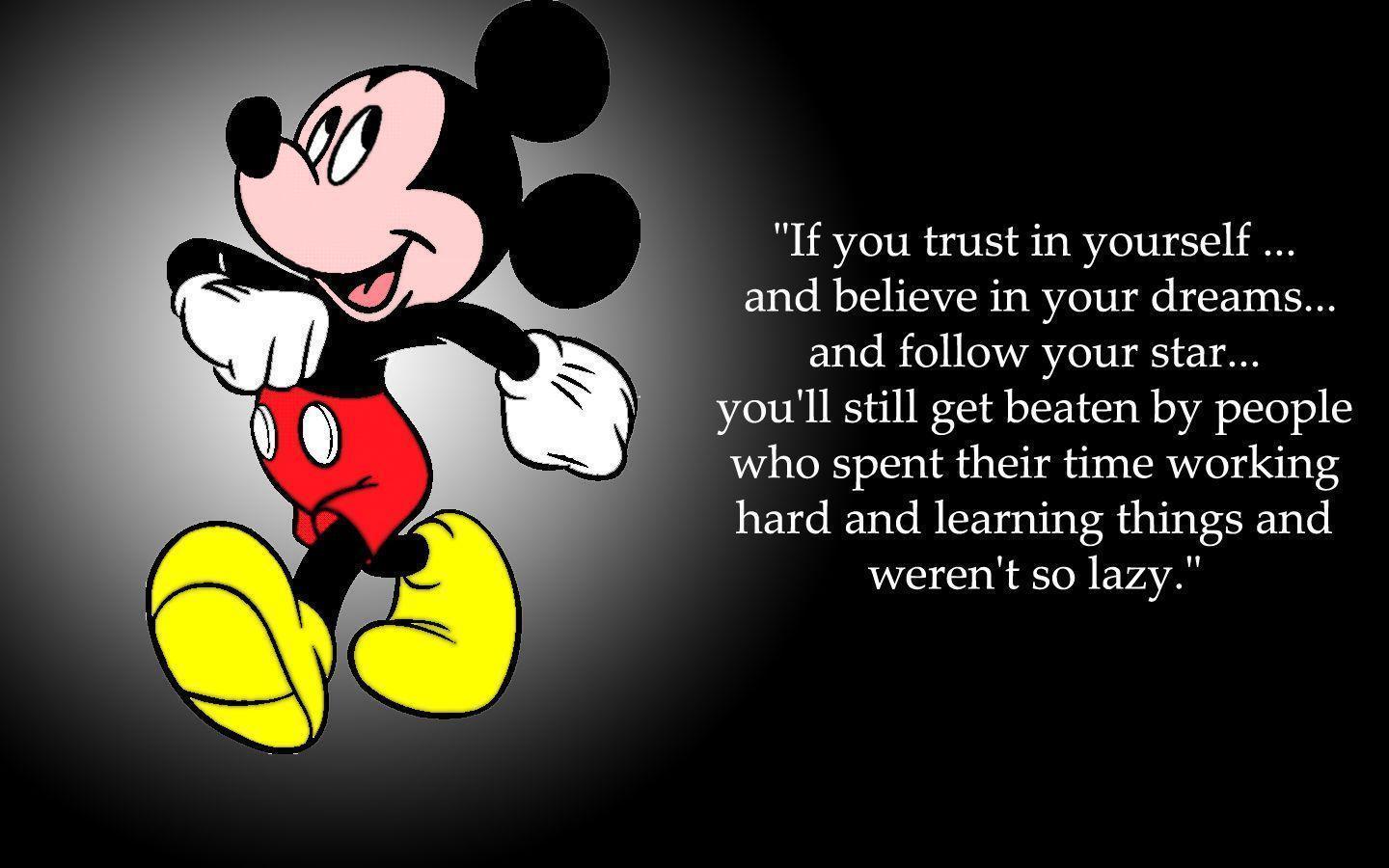 Micky Maus, Zitat, Schwarzer Hintergrund, Motivation, Klassischer Stil, HD Wallpaper