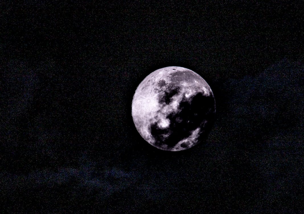 Vollmond, Nachthimmel, Schwarz, Mondkrater, Minimalistisch, Hintergrundbild