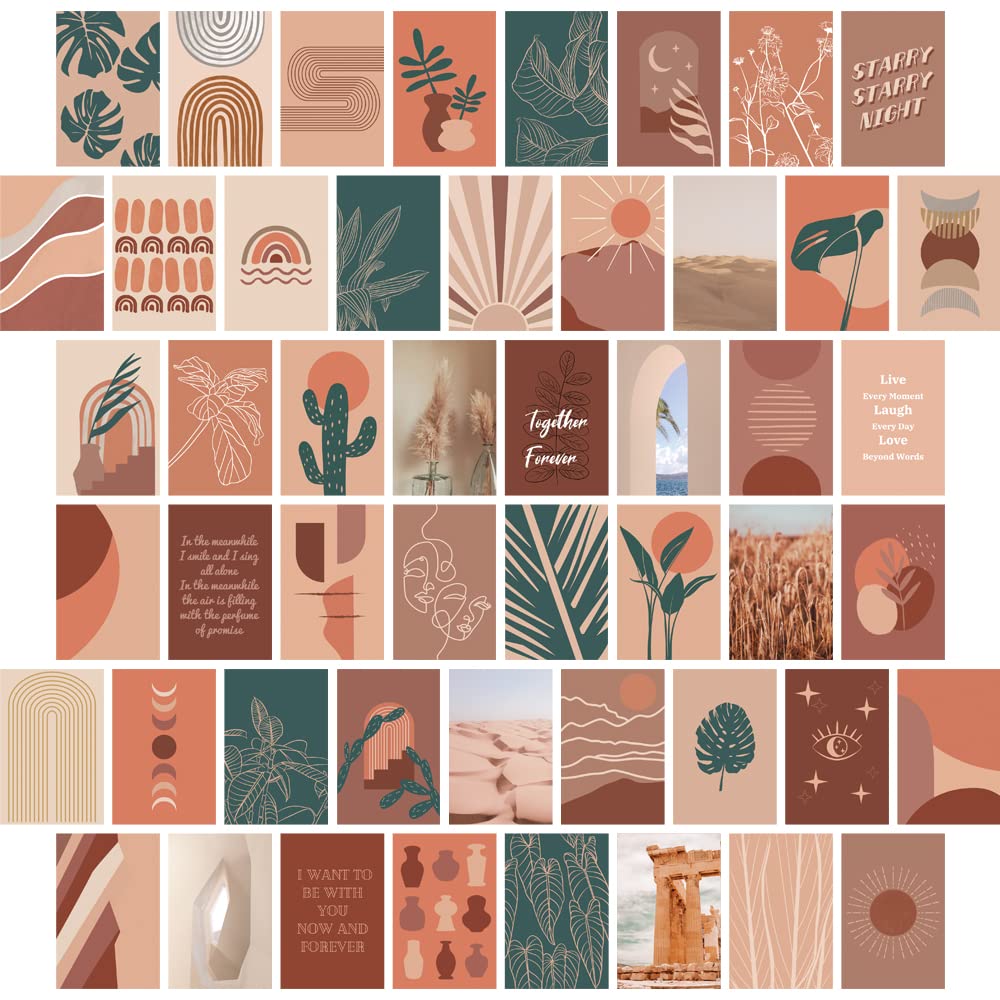 Collage, Boho, Erdtöne, Kakteen, Moodboard, Hintergrundbild für iPad und Tablet