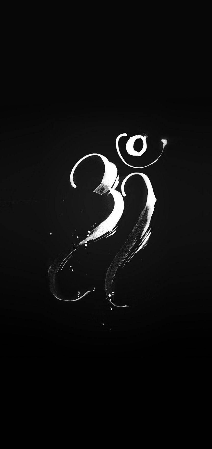 Om-Symbol, Om, Schwarzer Hintergrund, Spirituell, Leuchtend, Sperrbildschirm fürs iPhone