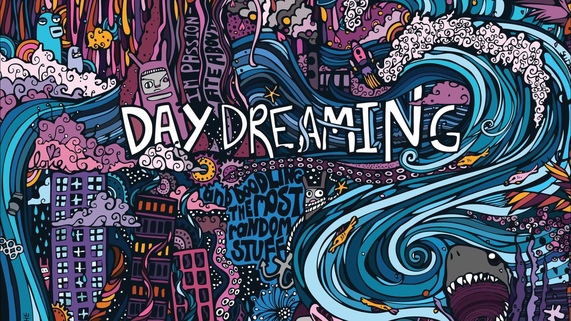 Daydreaming, Doodle-Kunst, Wellen, Bunt, Illustration, Full HD, Desktop-Hintergrund für Windows