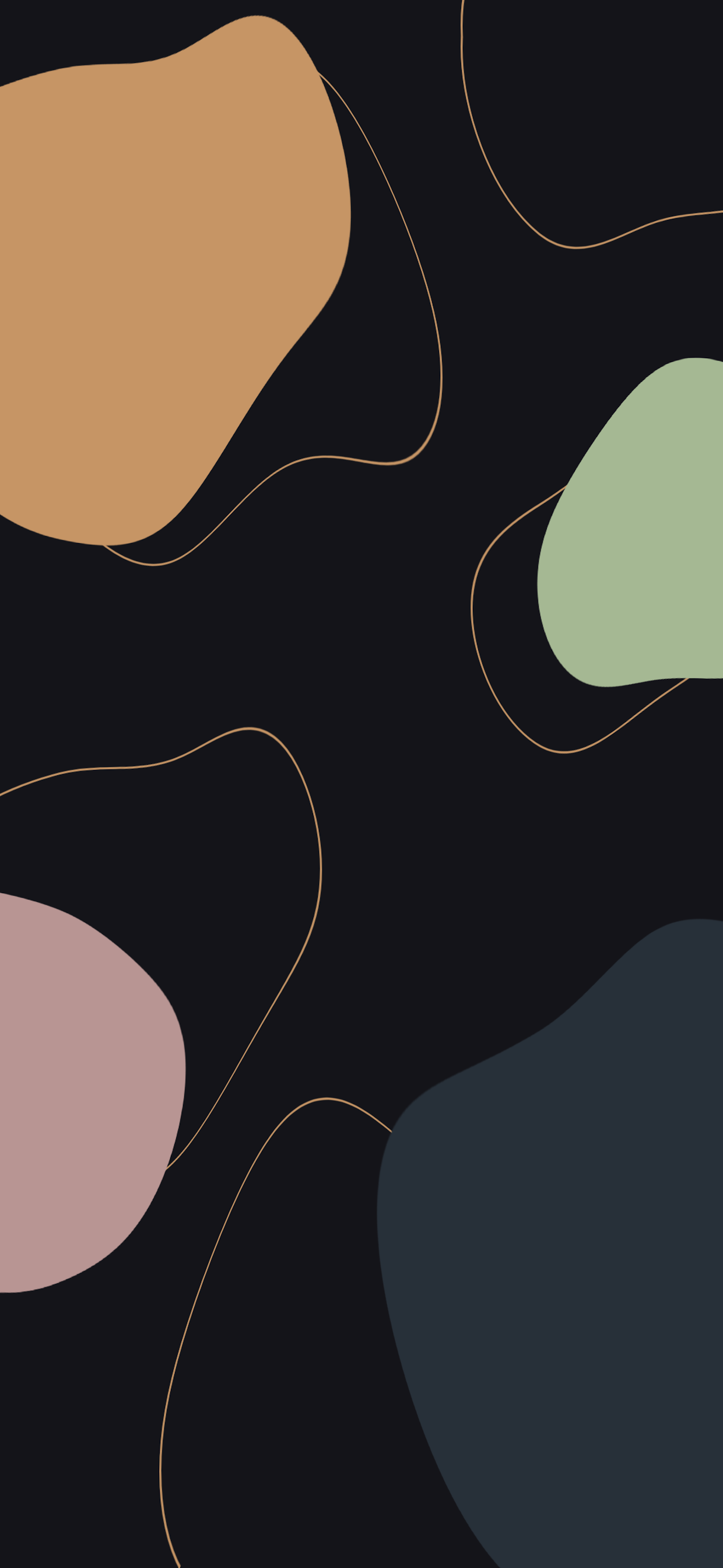 Abstrakte Formen, Pastellfarben, Schwarzer Hintergrund, Minimalismus, Linien, iPhone-17-Pro-Sperrbildschirm
