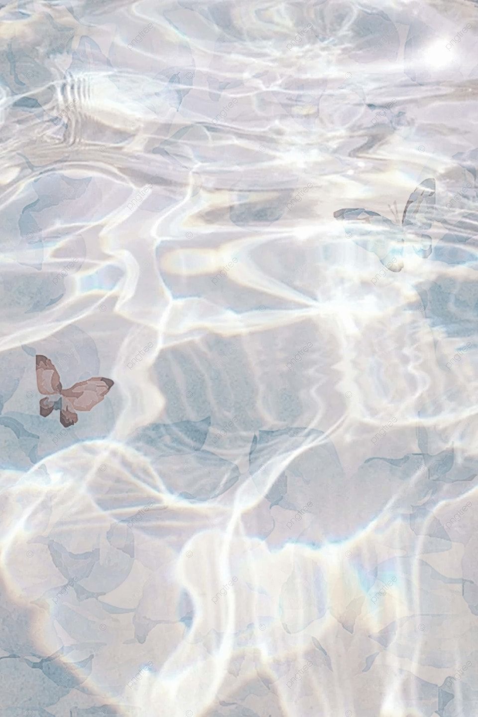 Wasser, Schmetterling, Lichtreflexe, Holografisch, Pastell, Hintergrundbild fürs iPad