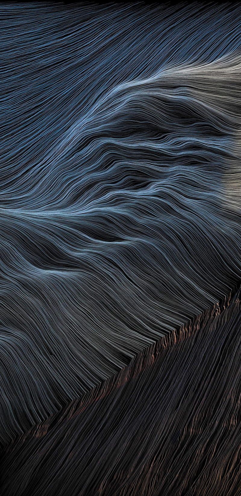 Wellen, Linien, Dunkelblau, Abstrakt, Metallic, HD, Hintergrundbild fürs Handy