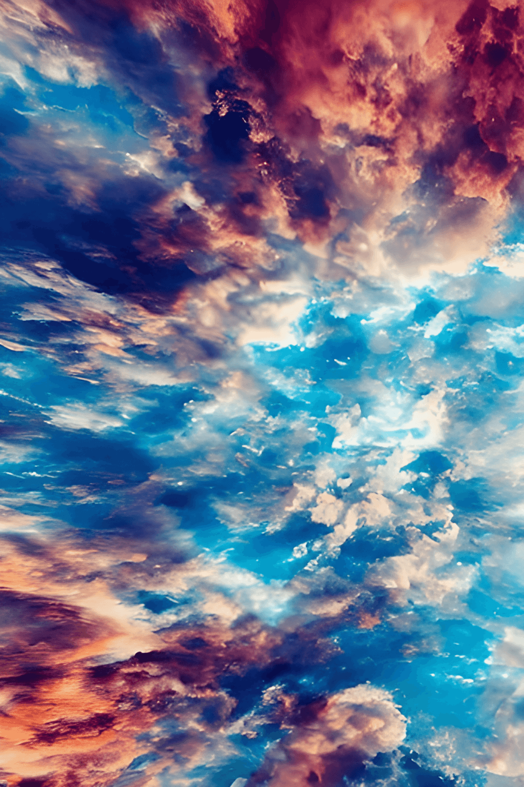 Bunte Wolken, Surreal, Blau und Rot, Kunst, HD, Sperrbildschirm fürs iPhone