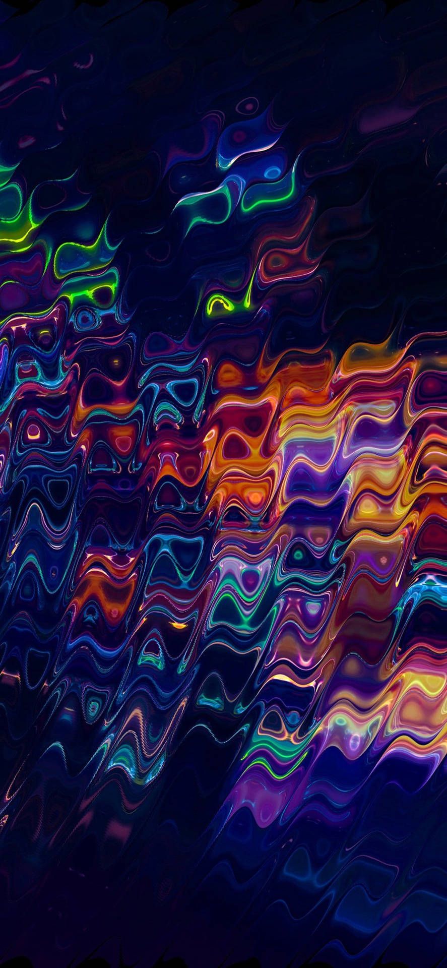 Neonlicht, Abstrakt, Glitch, Bunt, Dunkel, iPhone-17-Pro-Wallpaper