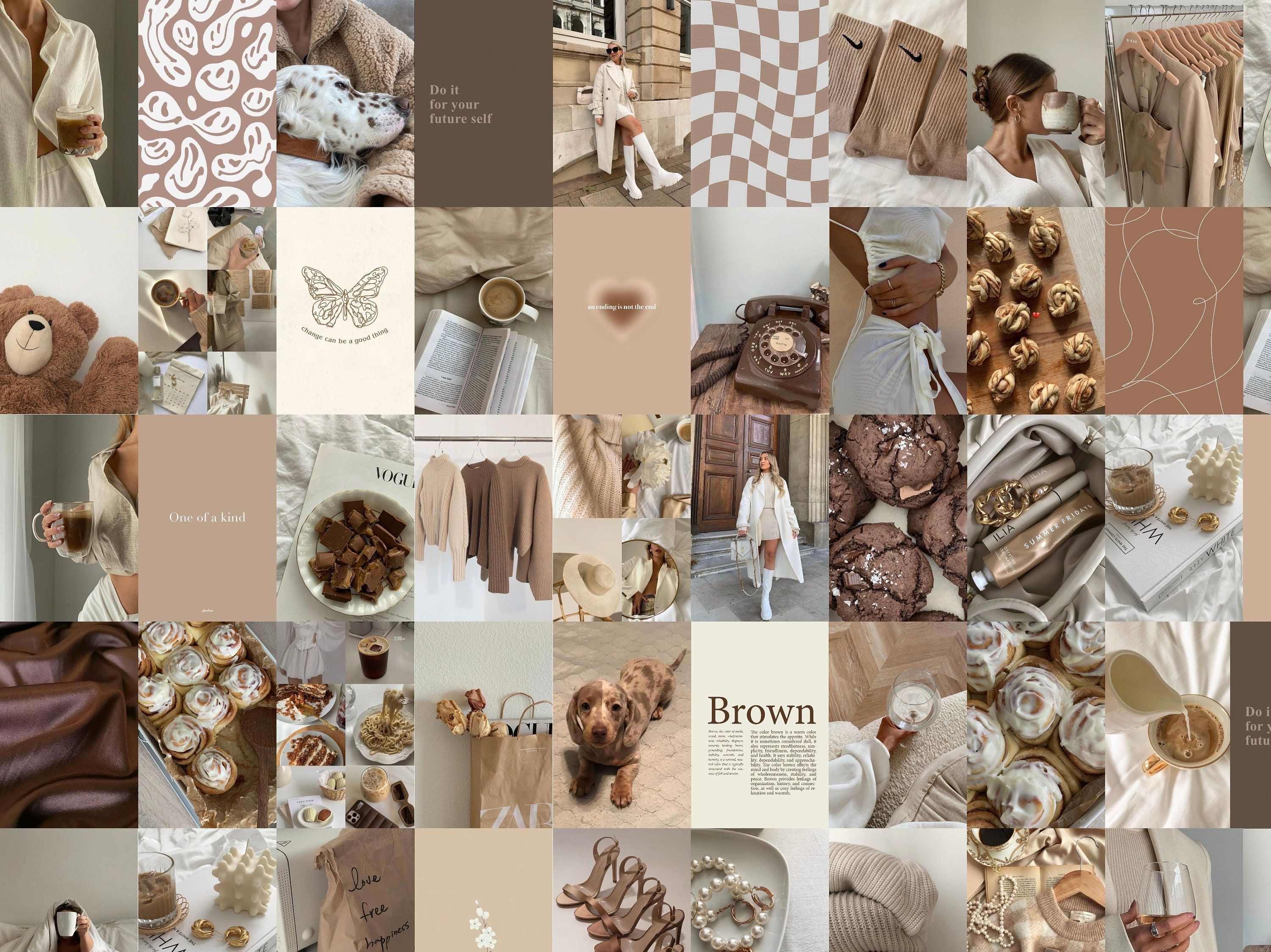 Collage, Brown, Teddybär, Kekse, Bilderwand, 2K, Hintergrundbild fürs Tablet