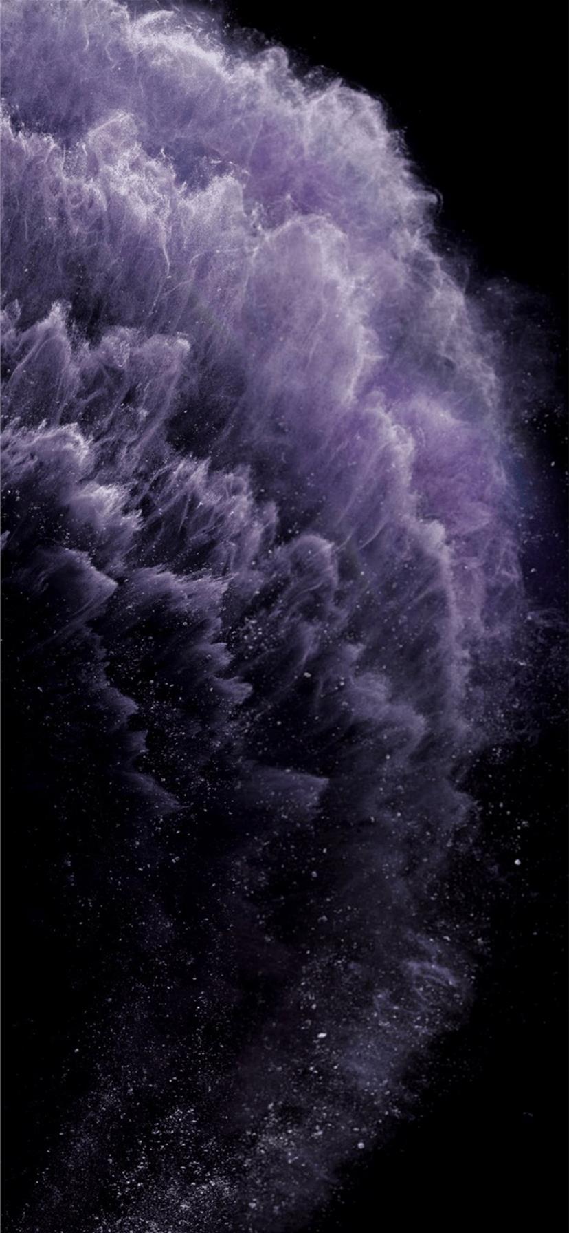 Abstrakt, Welle, Lila, Schwarzer Hintergrund, Partikel, iPhone 17 Pro, Sperrbildschirm
