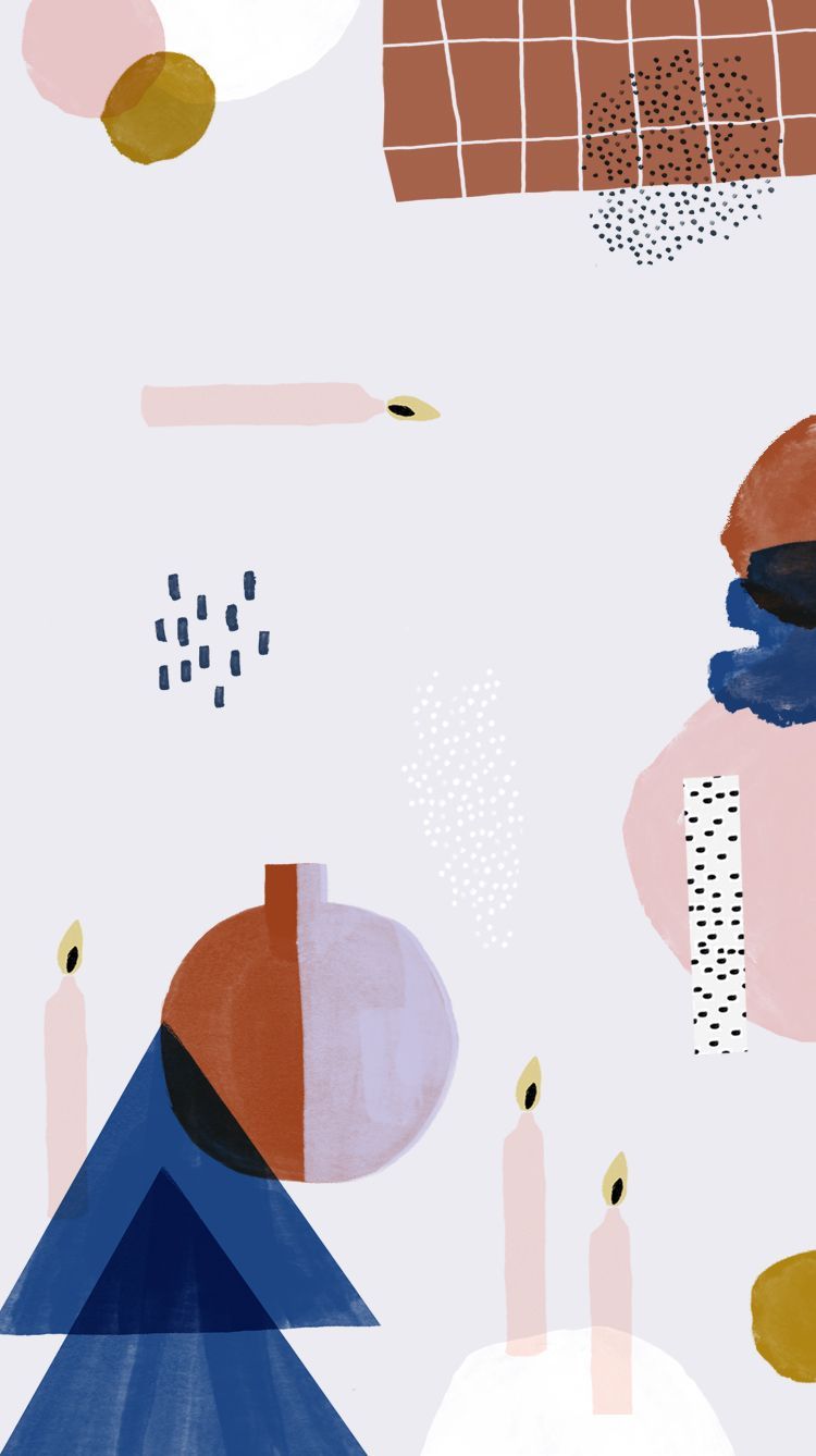 Abstrakt, Formen, Illustration, Boho, Pastell, HD, Sperrbildschirm fürs iPhone