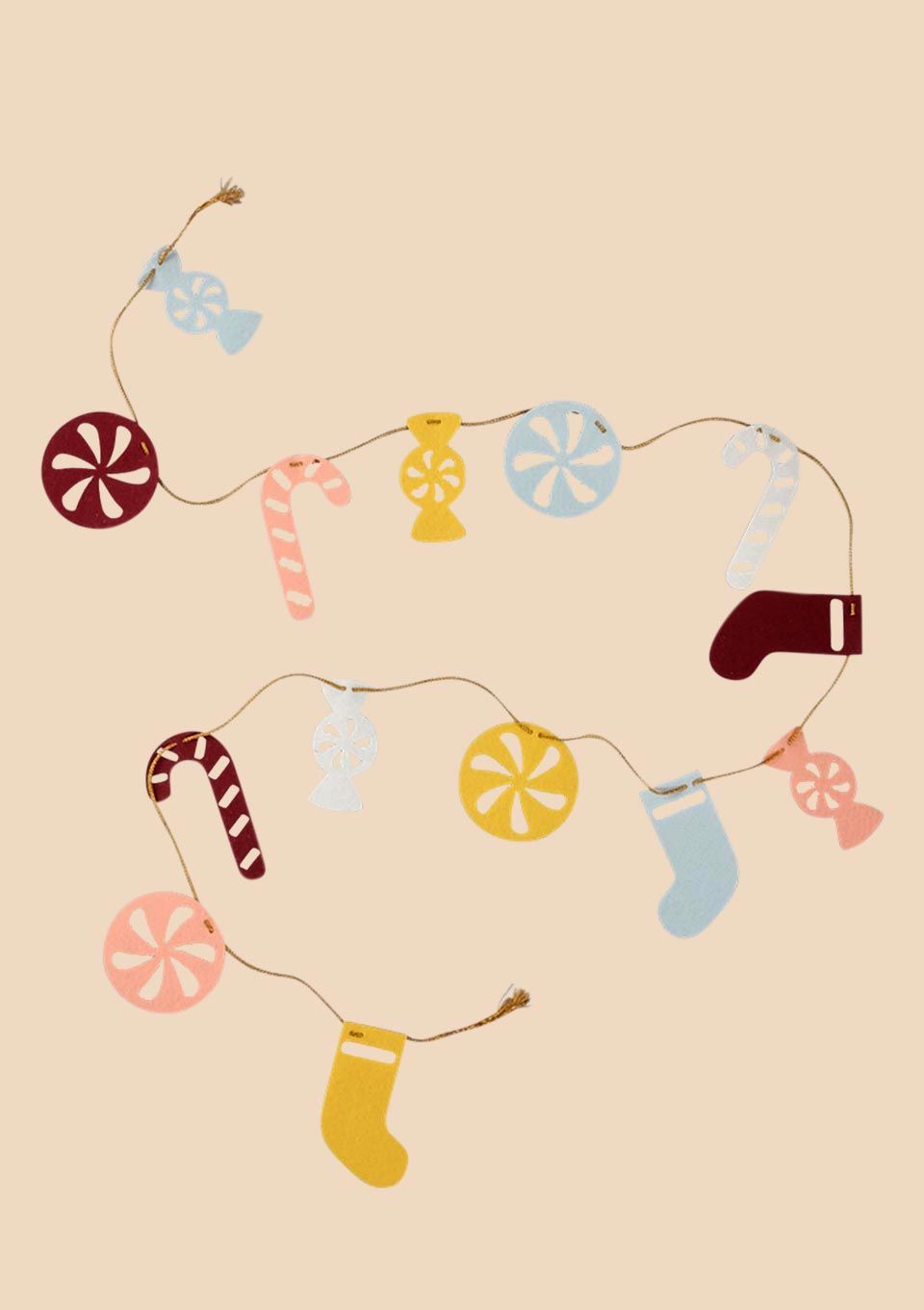 Girlande, Socken, Zuckerstangen, Illustration, Beiger Hintergrund, HD Wallpaper