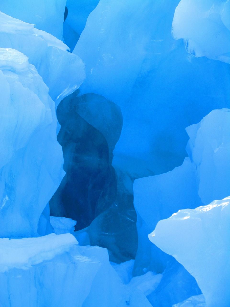 Eishöhle, Blaues Eis, Gletscher, Leuchtend, Natur, HD, iPad-Hintergrundbild