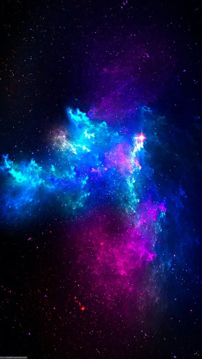 Nebel, Blau, Magenta, Schwarzer Hintergrund, Leuchtend, Wallpaper