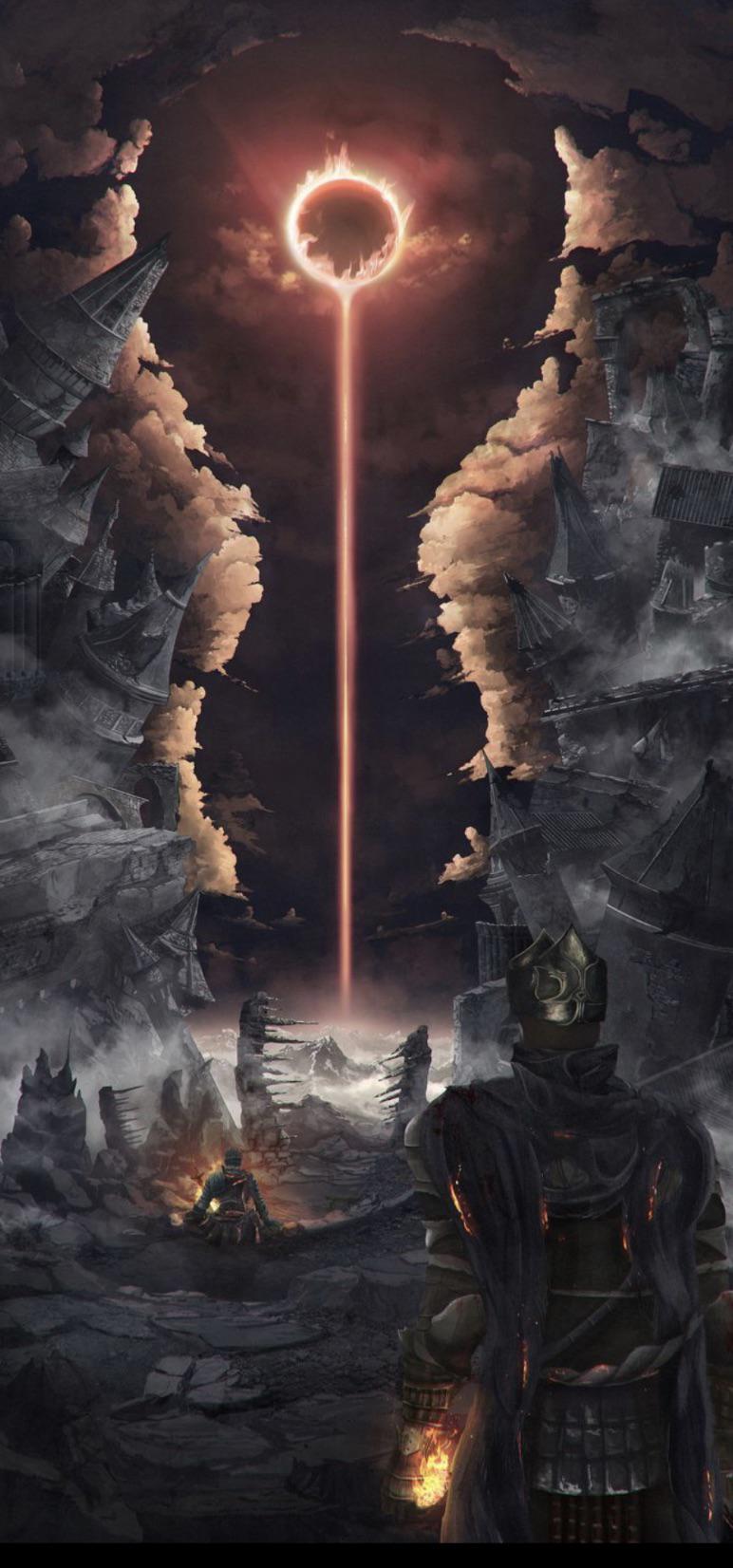 Dark Souls, Dunkles Zeichen, Roter Ring, Ritter, Leuchtfeuer, Android-Hintergrundbild