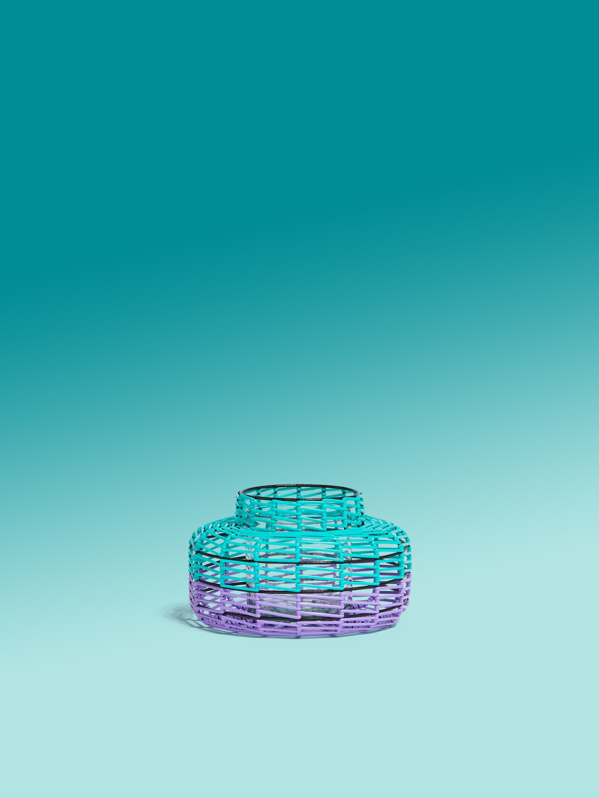 Rattankorb, Türkis, Farbverlauf, Minimalistisch, Stillleben, Hintergrundbild fürs iPad