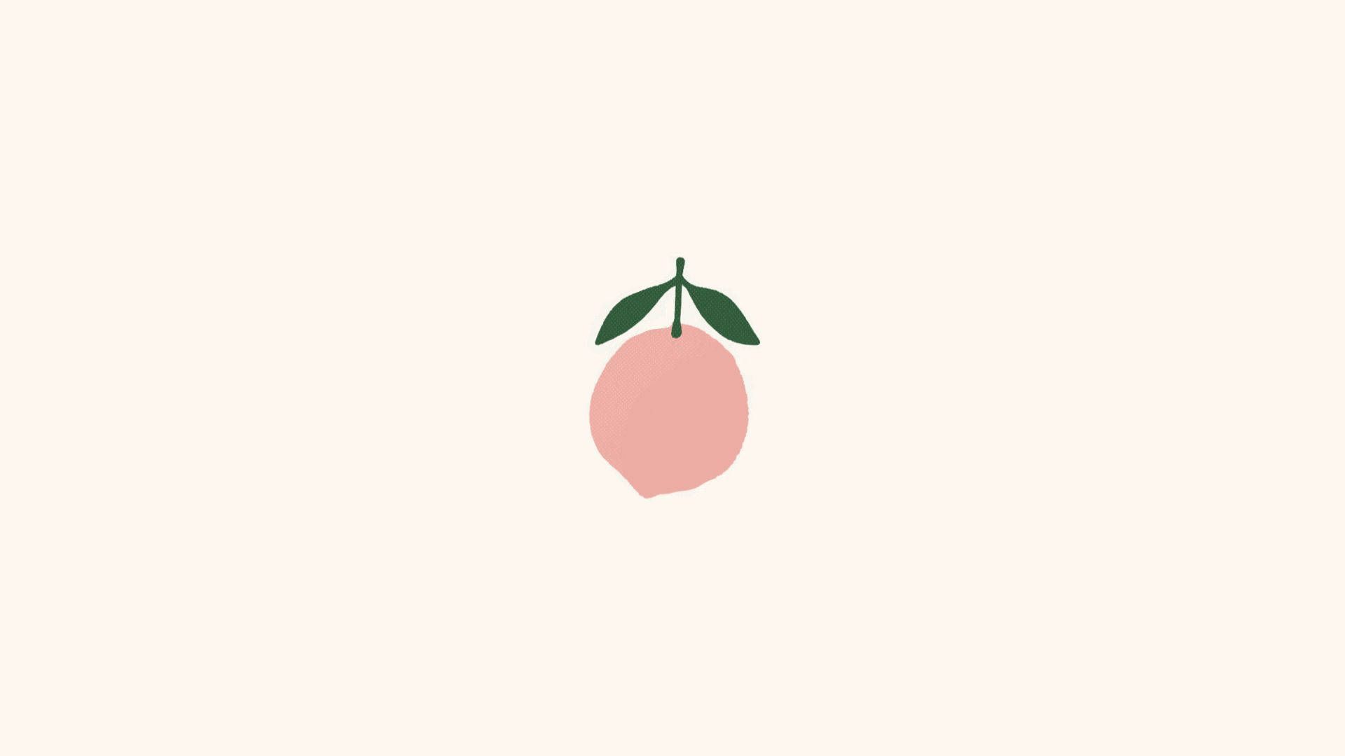 Pfirsich, Minimalistisch, Obst, Cremefarben, Illustration, Full HD, Windows-Hintergrundbild