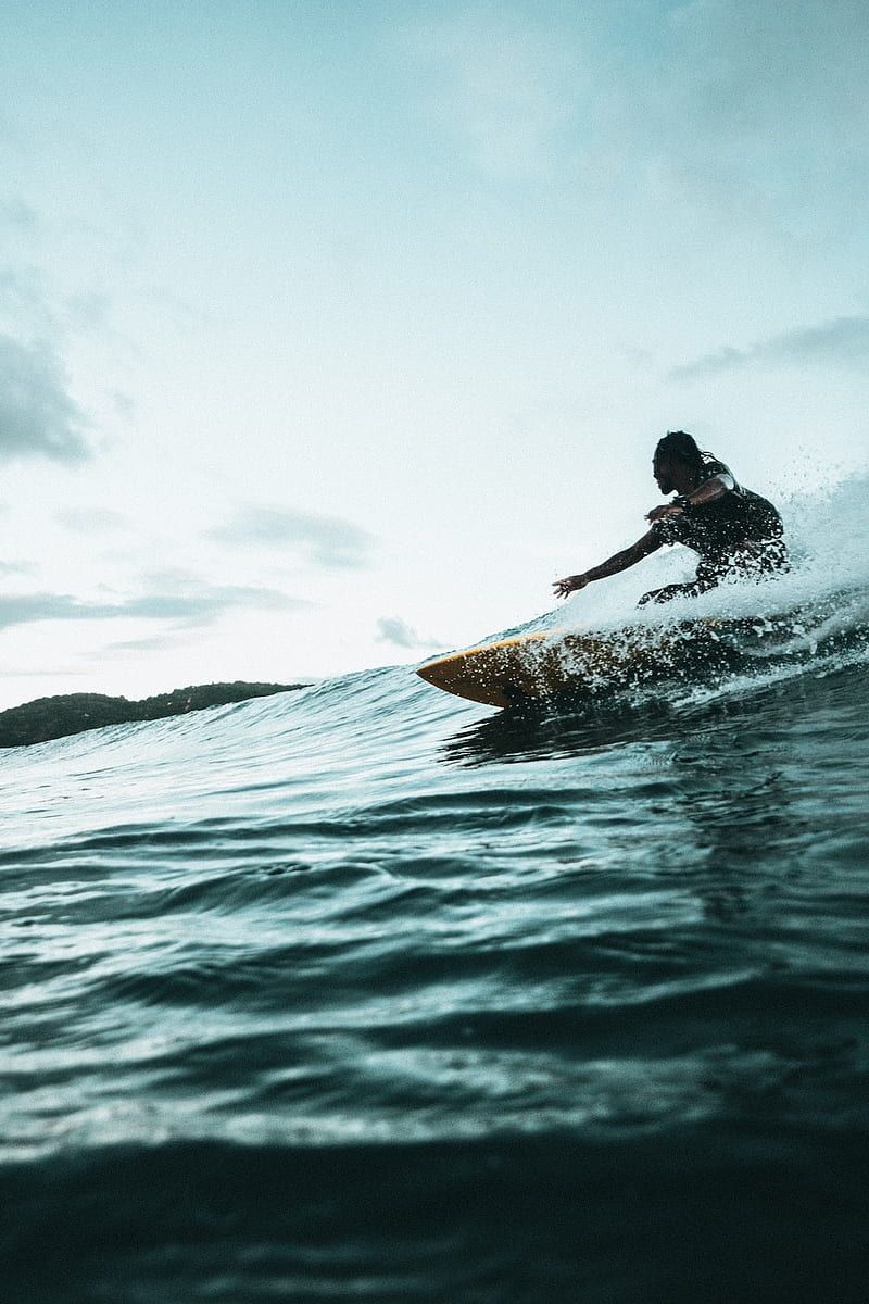 Surfer, Welle, Dunkles Wasser, Ozean, HD, Handy-Hintergrund im Hochformat