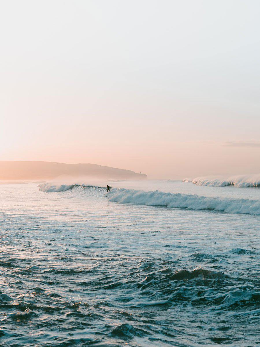 Meer, Wellen, Abendlicht, Pastellhimmel, HD, iPad-Hintergrundbild