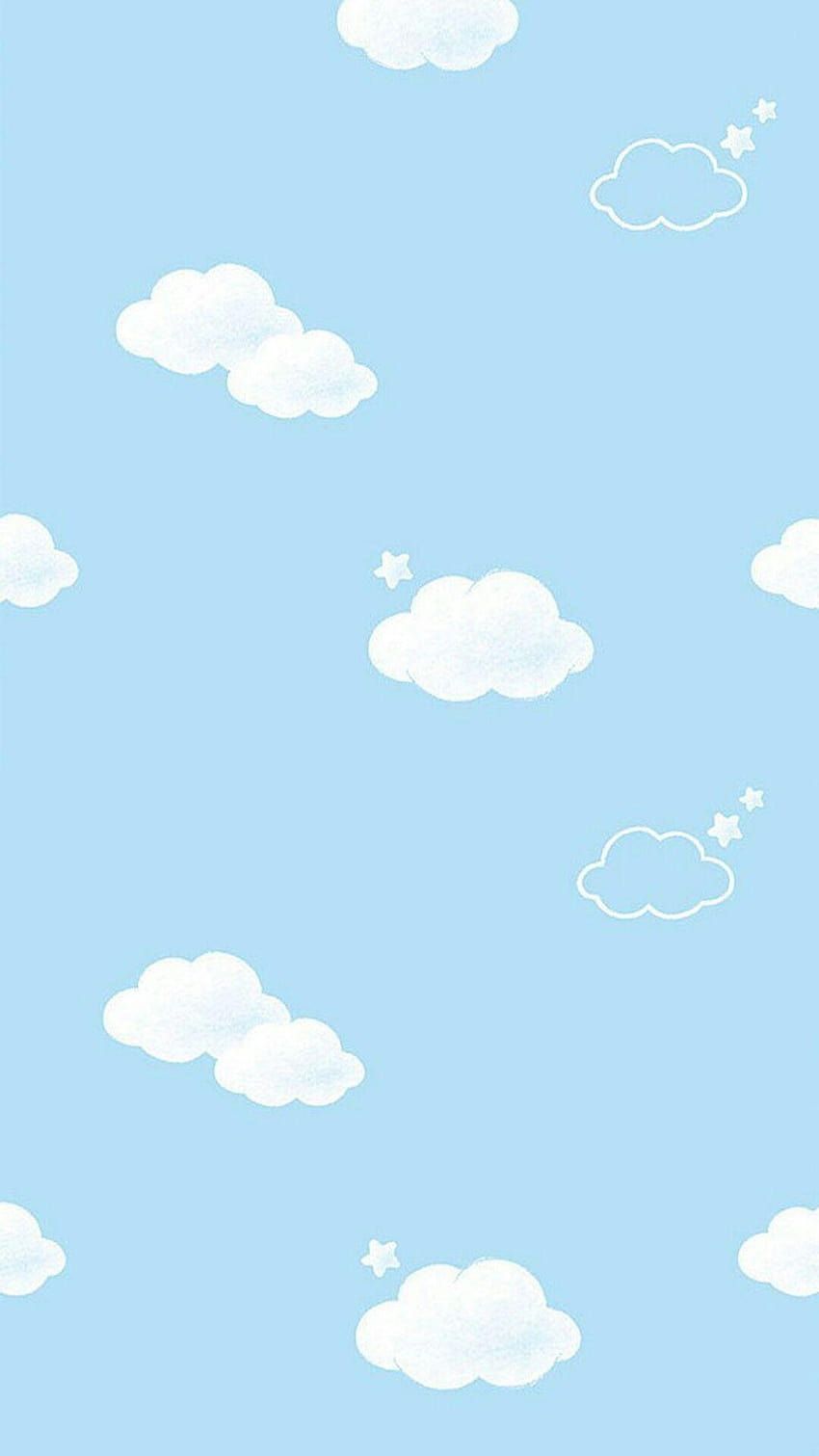 Wolken, Muster, Cartoon, Himmelblau, Niedlich, HD, Handy-Hintergrund im Hochformat