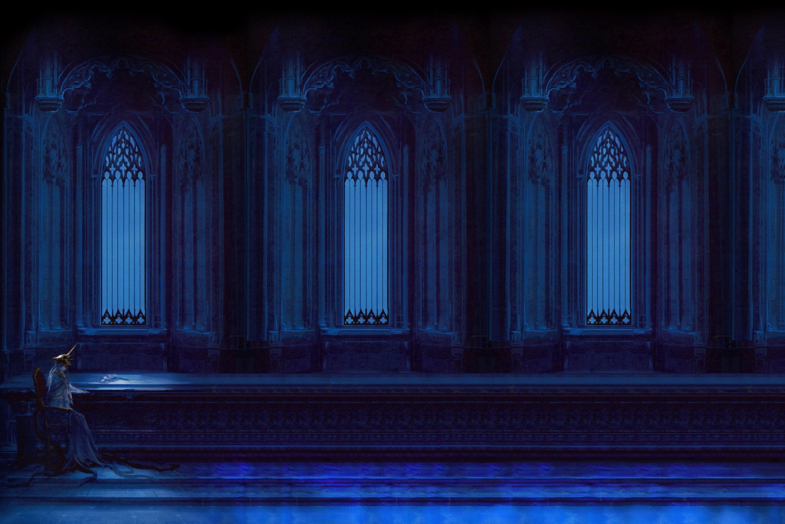 Dark Souls, Pixel Art, Gotischer Saal, Fenster, Blau, Full HD, Desktop-Hintergrund für Windows