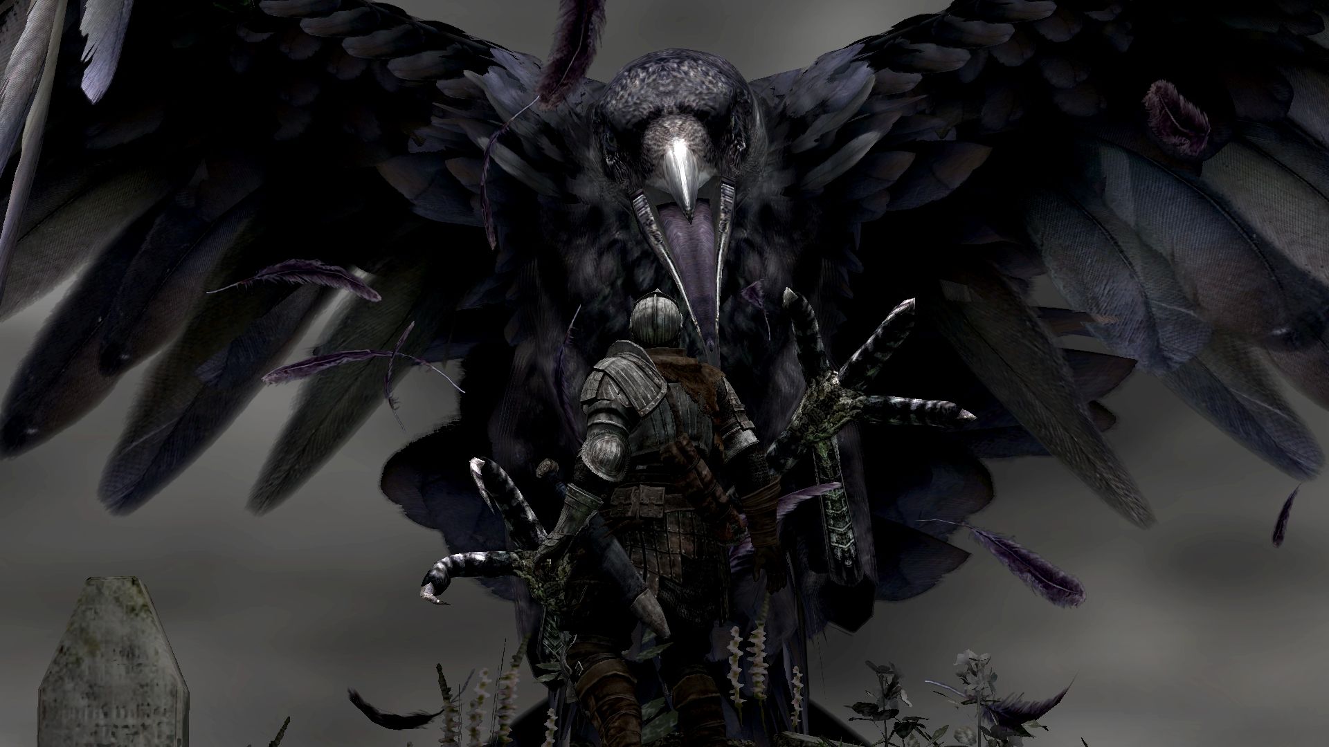 Dark Souls, Raben, Schwarze Flügel, Ritter, Dunkel, 1920x1080, Full-HD-Hintergrundbild für PC